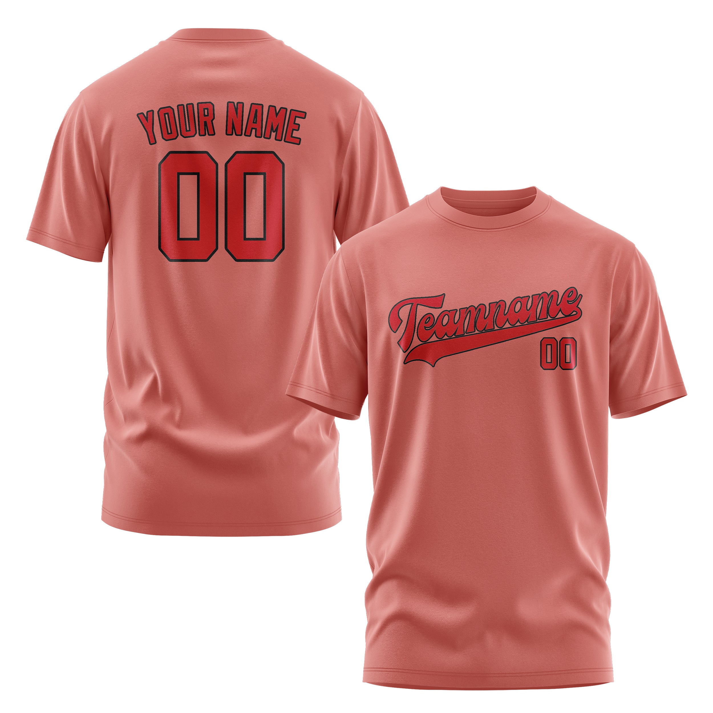 Maßgeschneidertes Kupferrose Rot T-Shirt