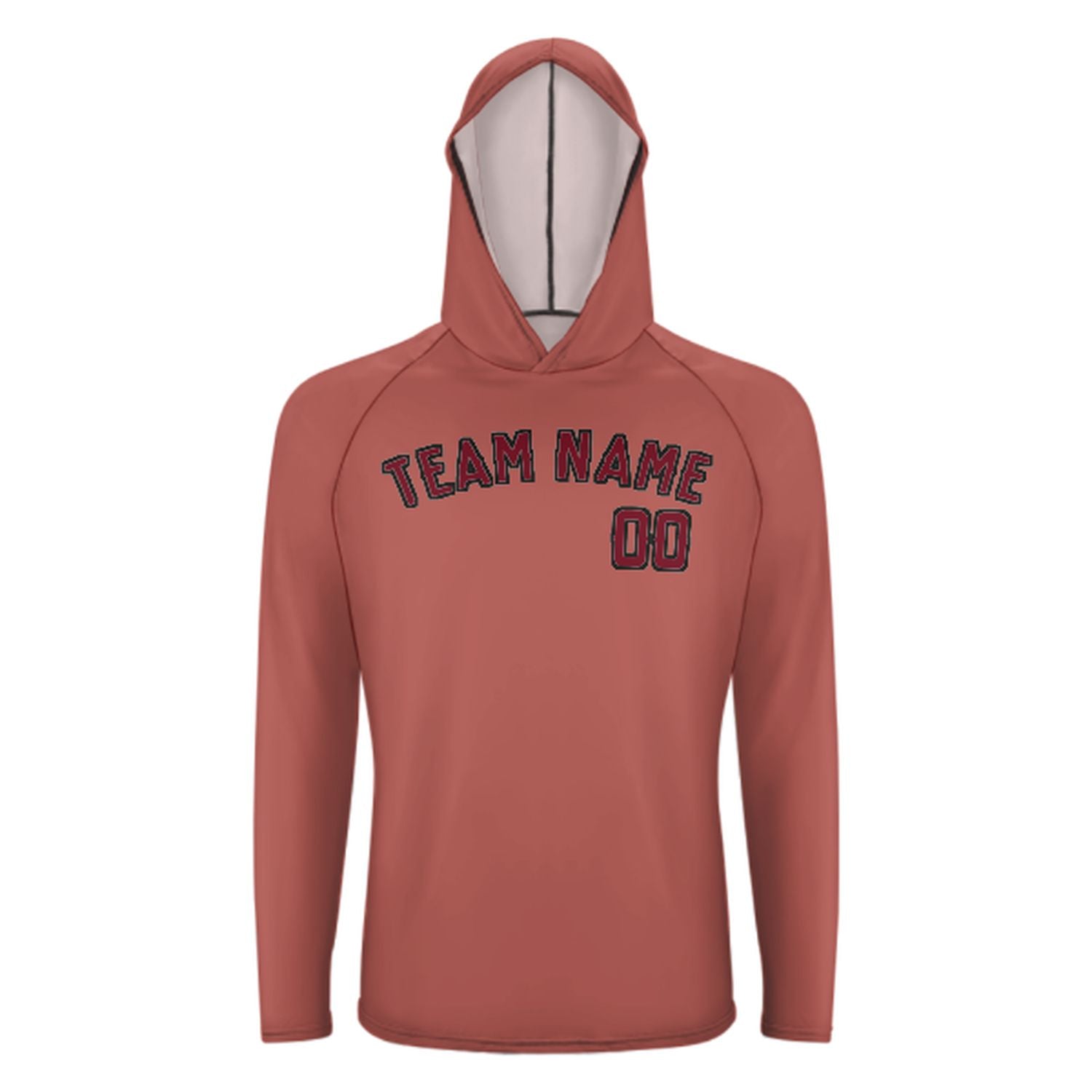 Maßgeschneidertes Kupferrose Karmesinrot UV-Hoodie