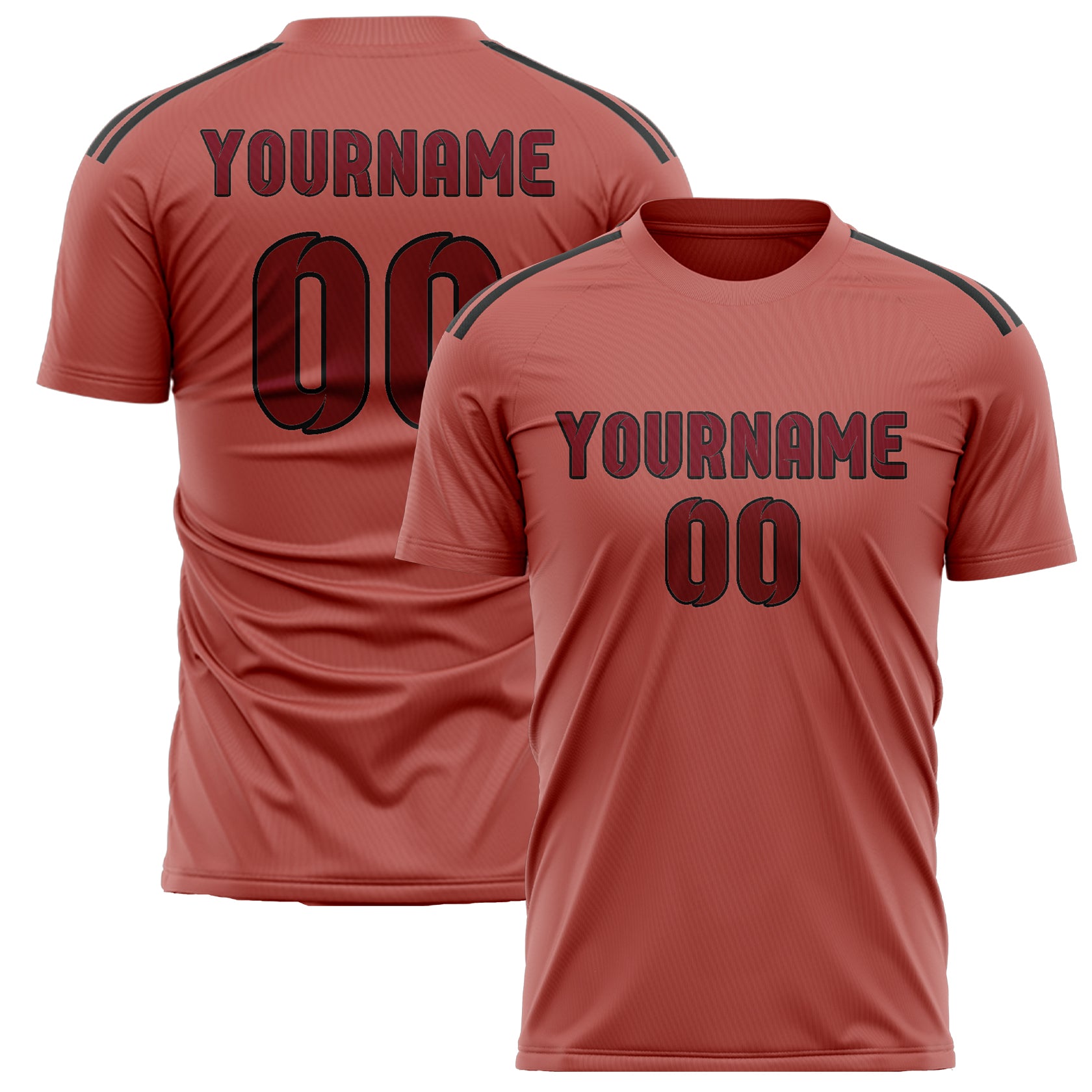 Benutzerdefiniertes Professionelles Kupferrose Karmesinrot Fußballtrikot