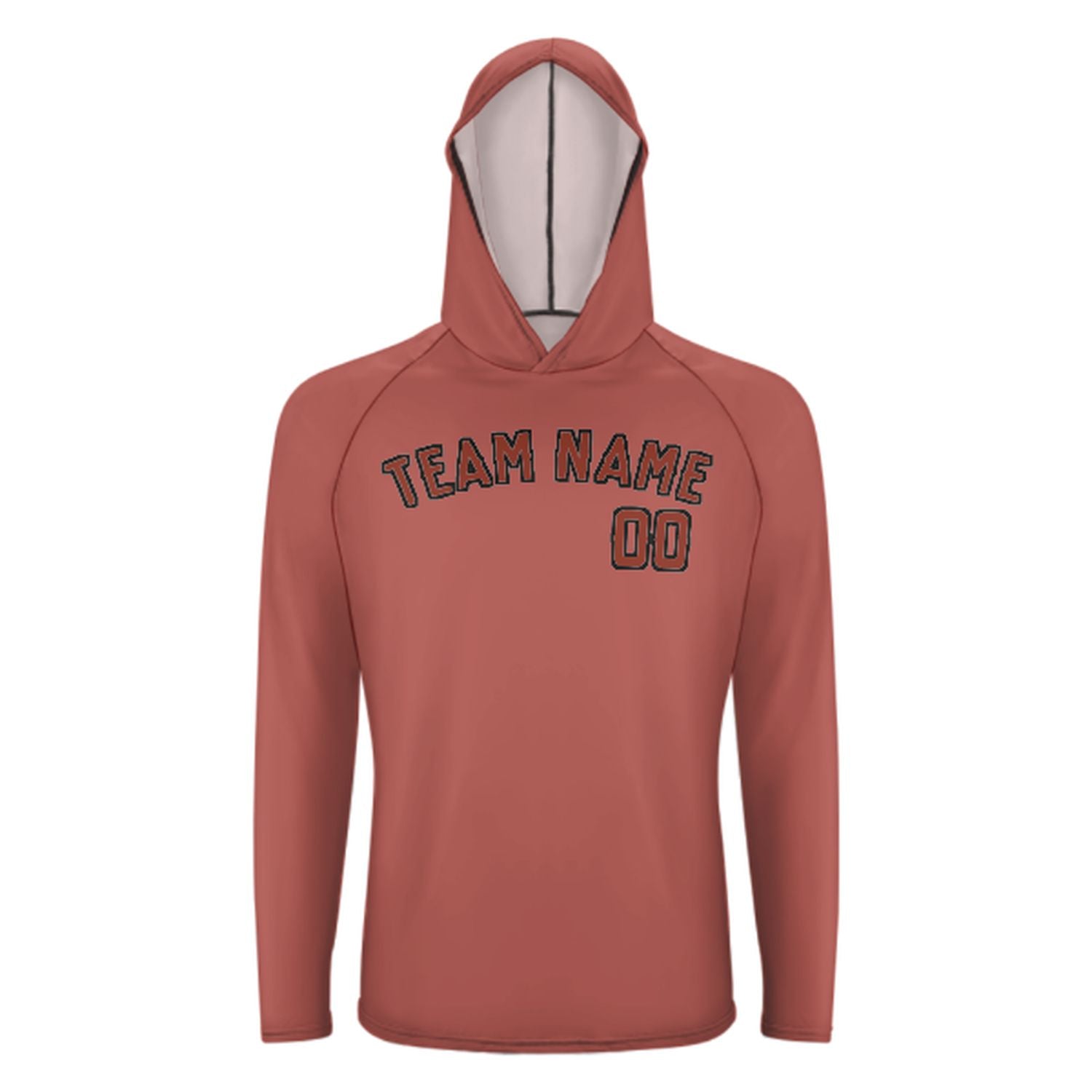 Maßgeschneidertes Kupferrose Korallenrot UV-Hoodie