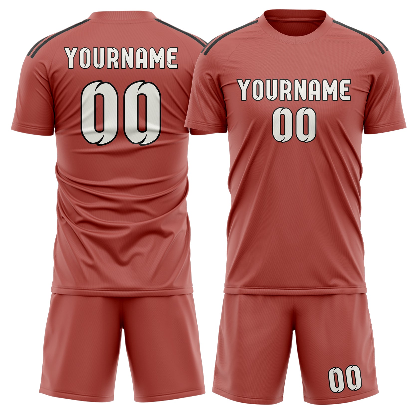 Maßgeschneidertes Professionelles Kupferrose Weiß Fußballtrikot-Set