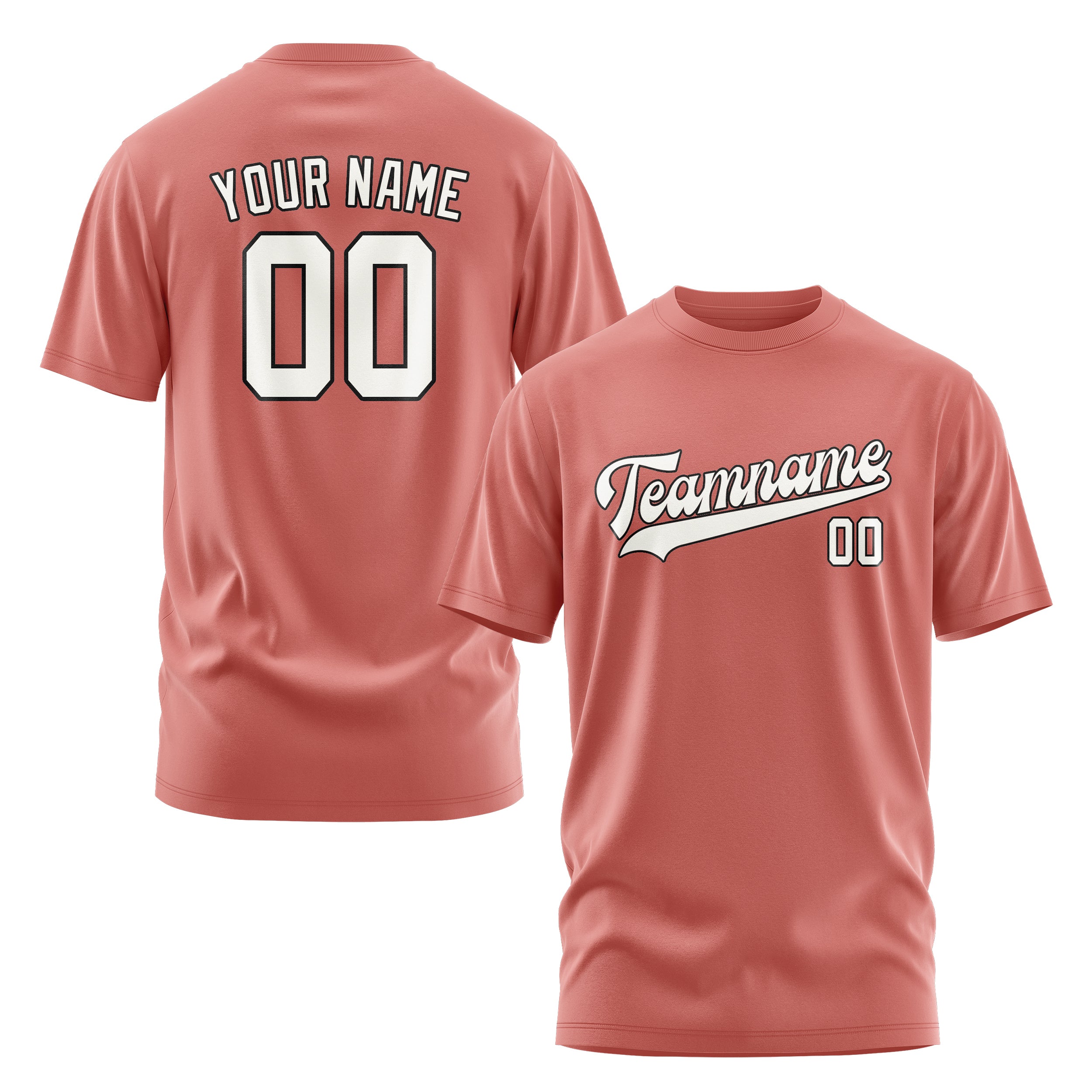 Maßgeschneidertes Kupferrose Weiß T-Shirt