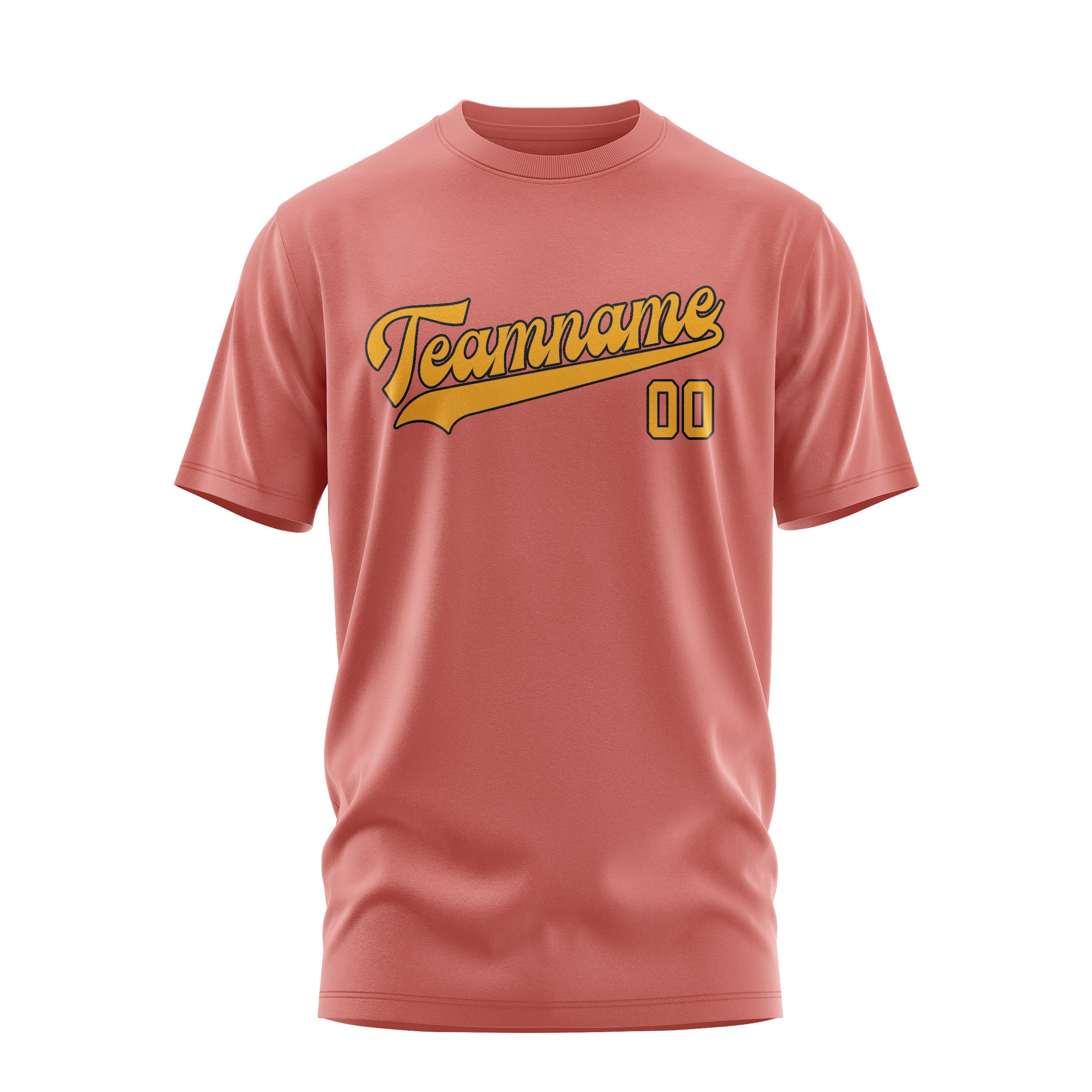 Maßgeschneidertes Kupferrose Gelb T-Shirt