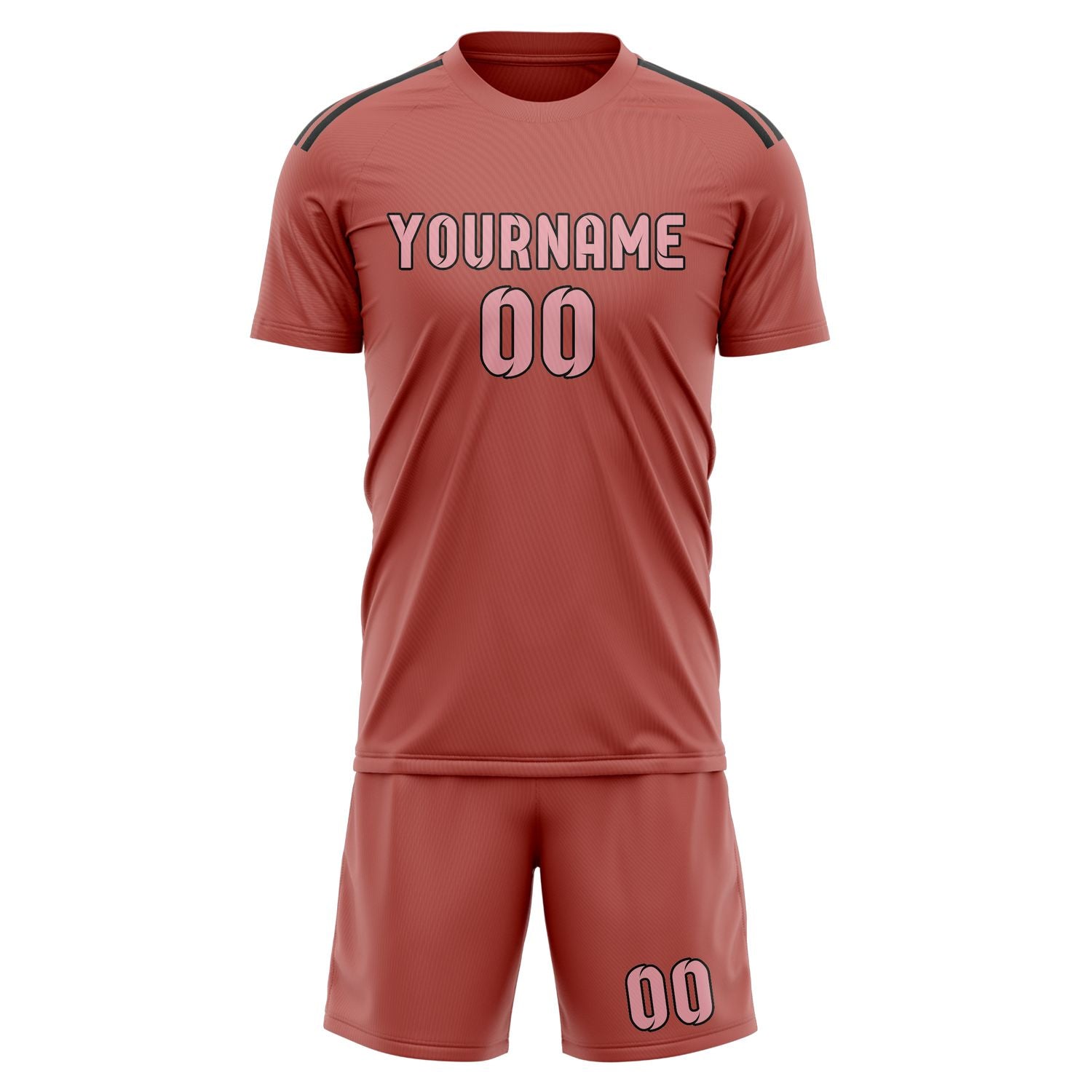 Maßgeschneidertes Professionelles Kupferrose Rosa Fußballtrikot-Set