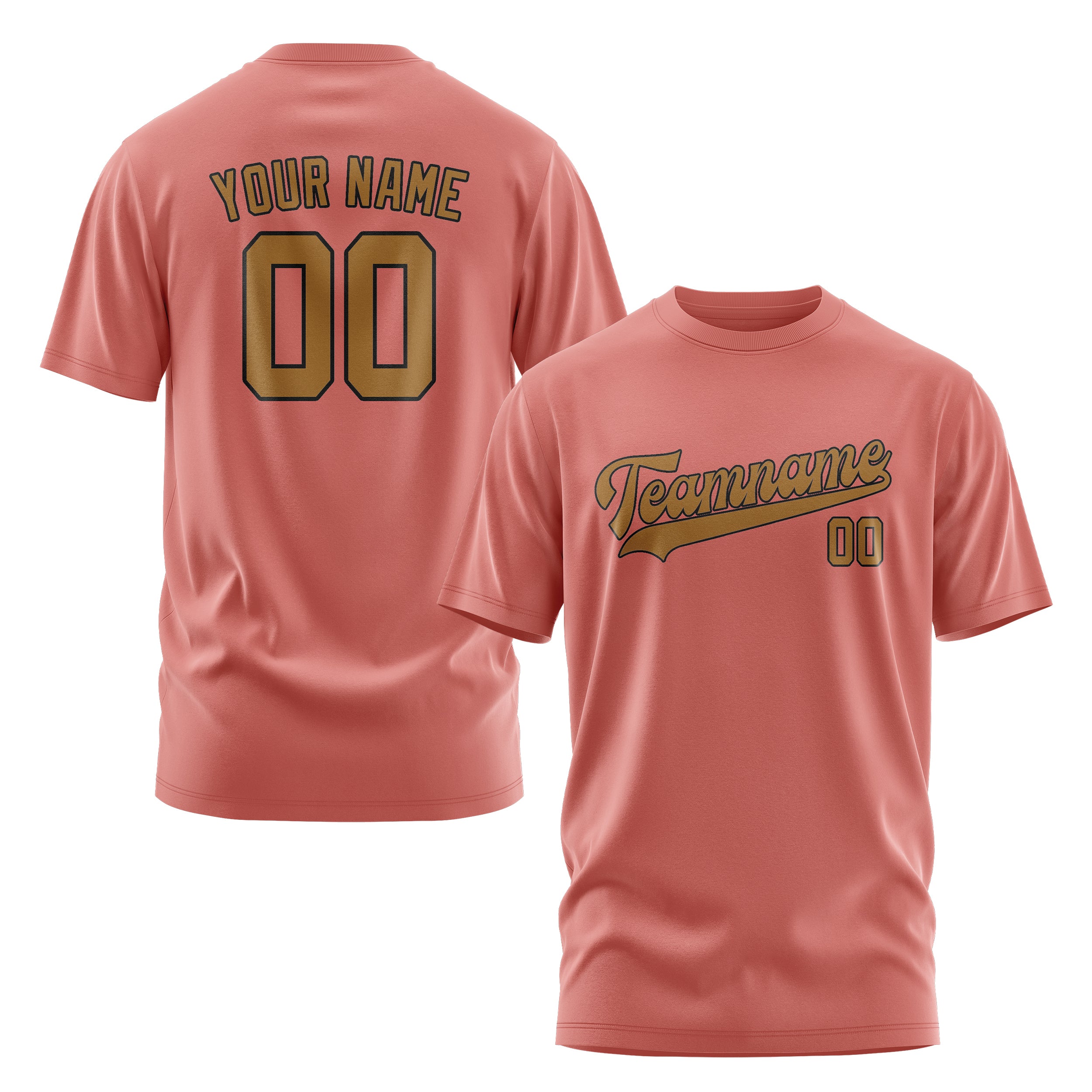 Maßgeschneidertes Kupferrose Khaki T-Shirt