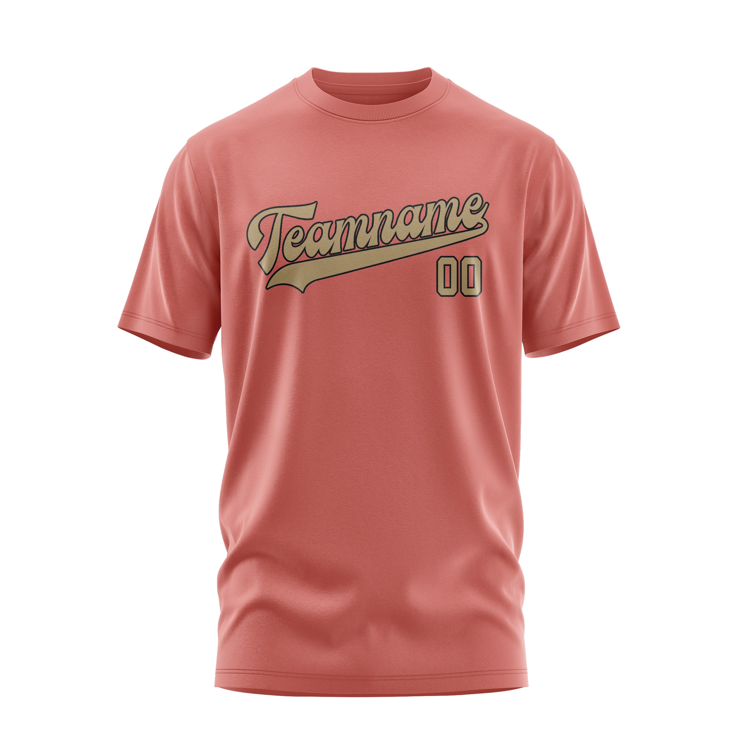 Maßgeschneidertes Kupferrose Hellkhaki T-Shirt
