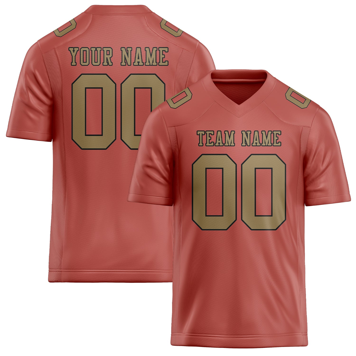 Maßgeschneidertes Professionelles Kupferrose Hellkhaki Rugbytrikot