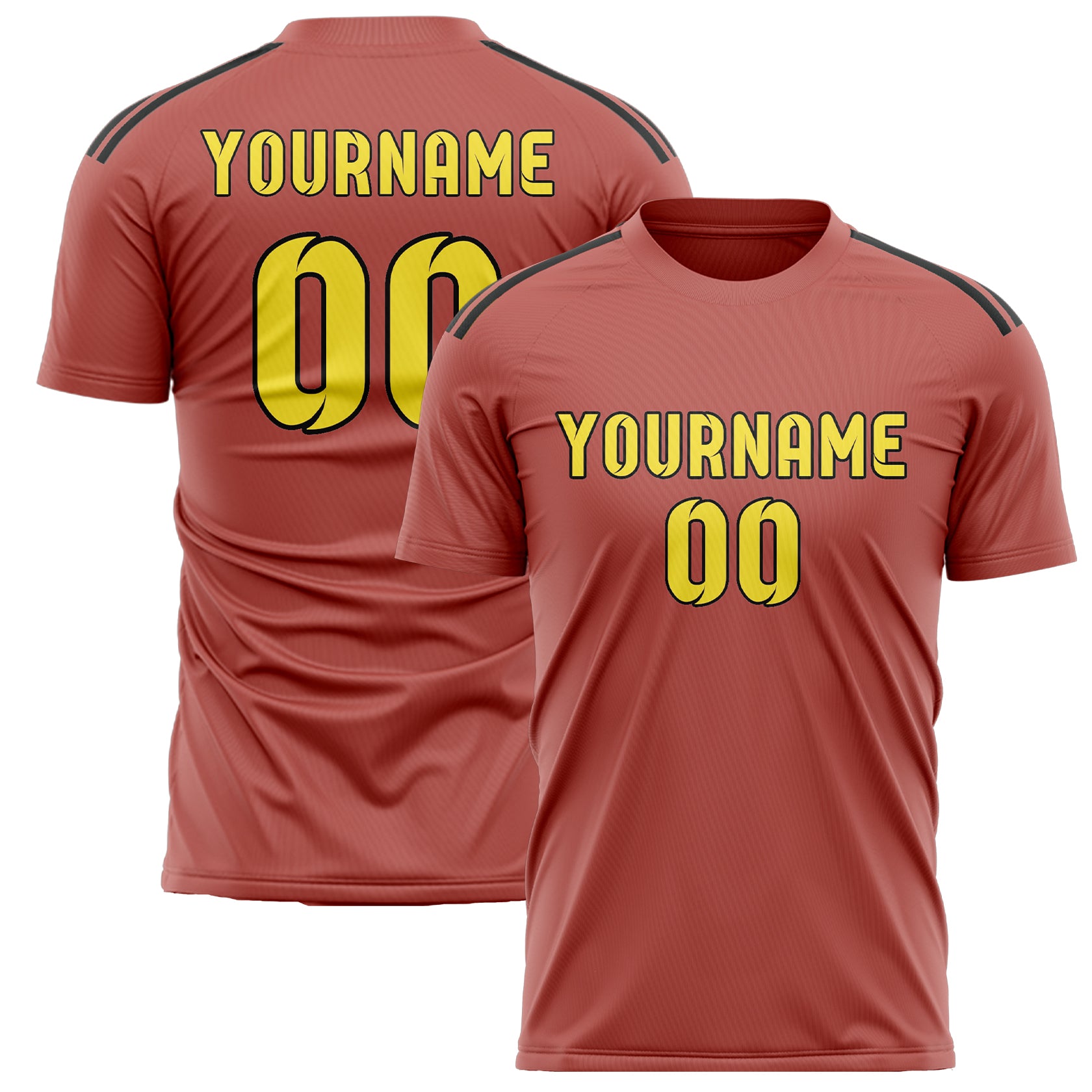 Benutzerdefiniertes Professionelles Kupferrose Blassgelb Fußballtrikot