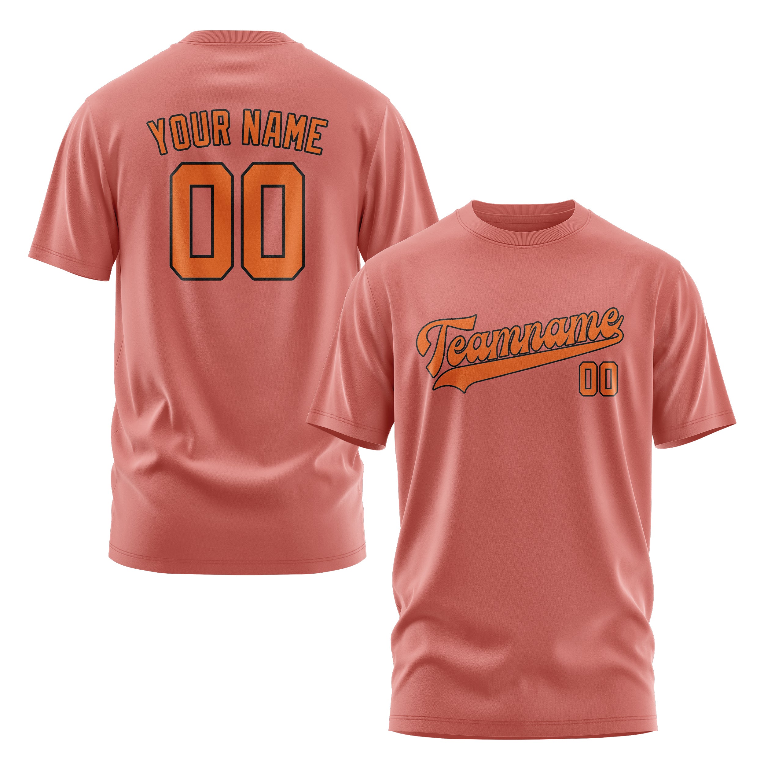 Maßgeschneidertes Kupferrose Orange T-Shirt