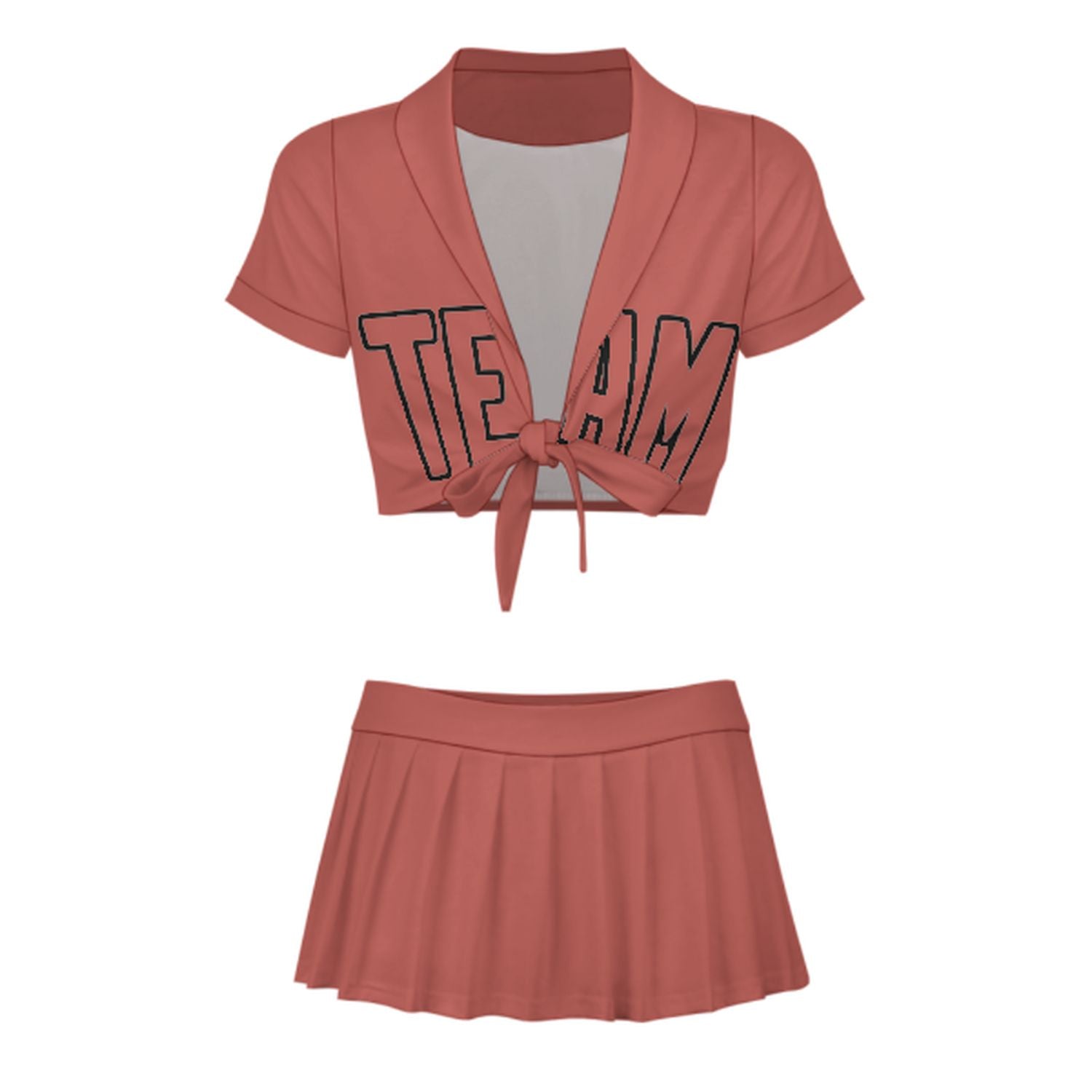 Maßgeschneidertes Kupferrose Kupferrose Cheerleader Outfit Set