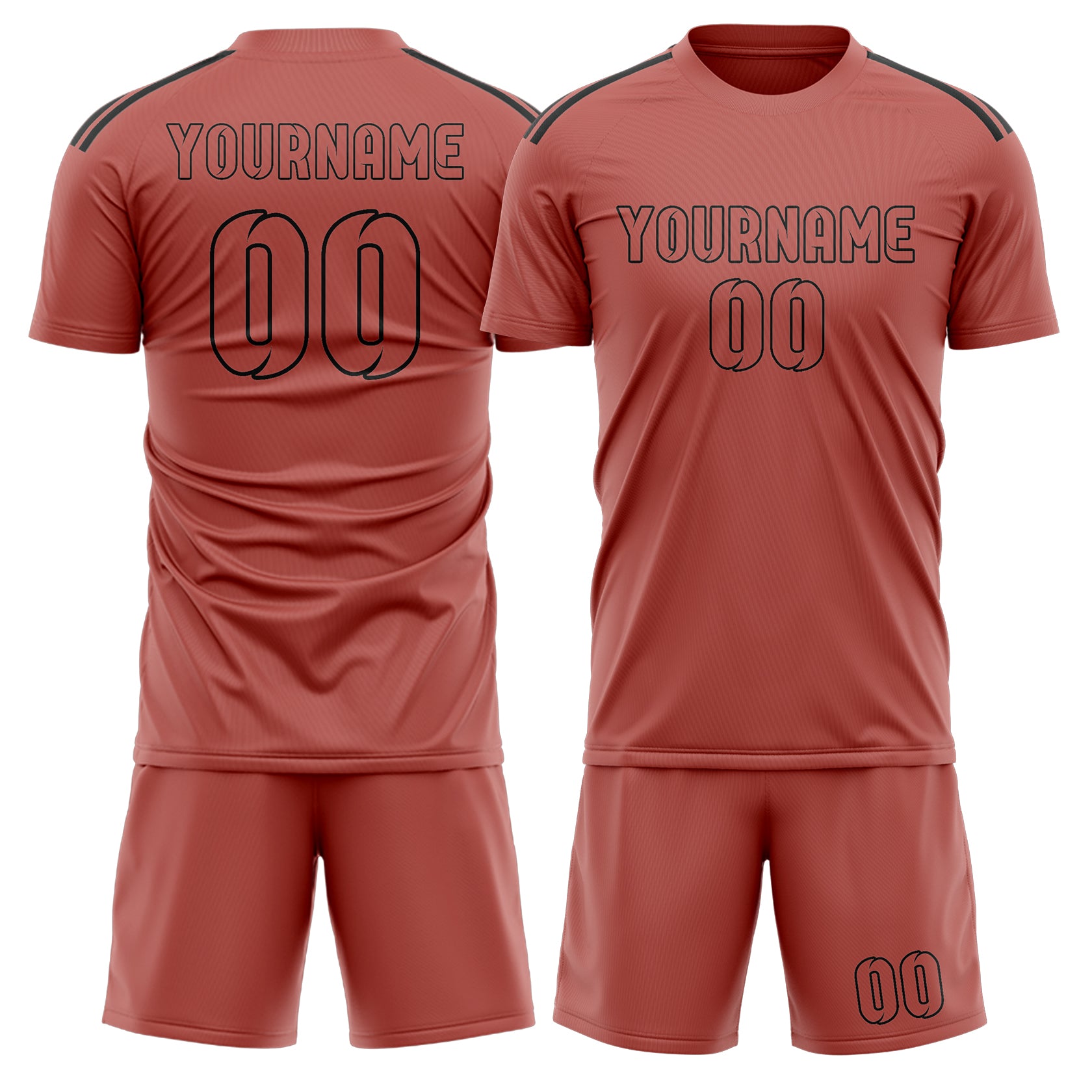 Maßgeschneidertes Professionelles Kupferrose Kupferrose Fußballtrikot-Set