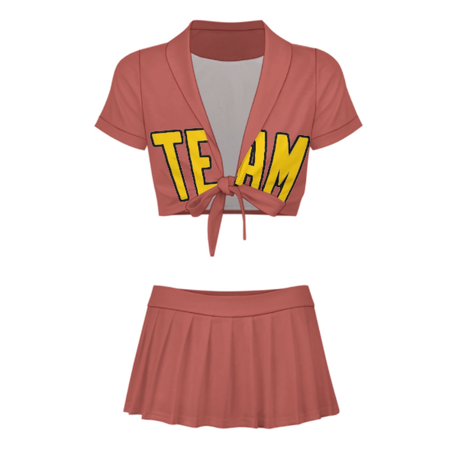 Maßgeschneidertes Kupferrose Gold Cheerleader Outfit Set