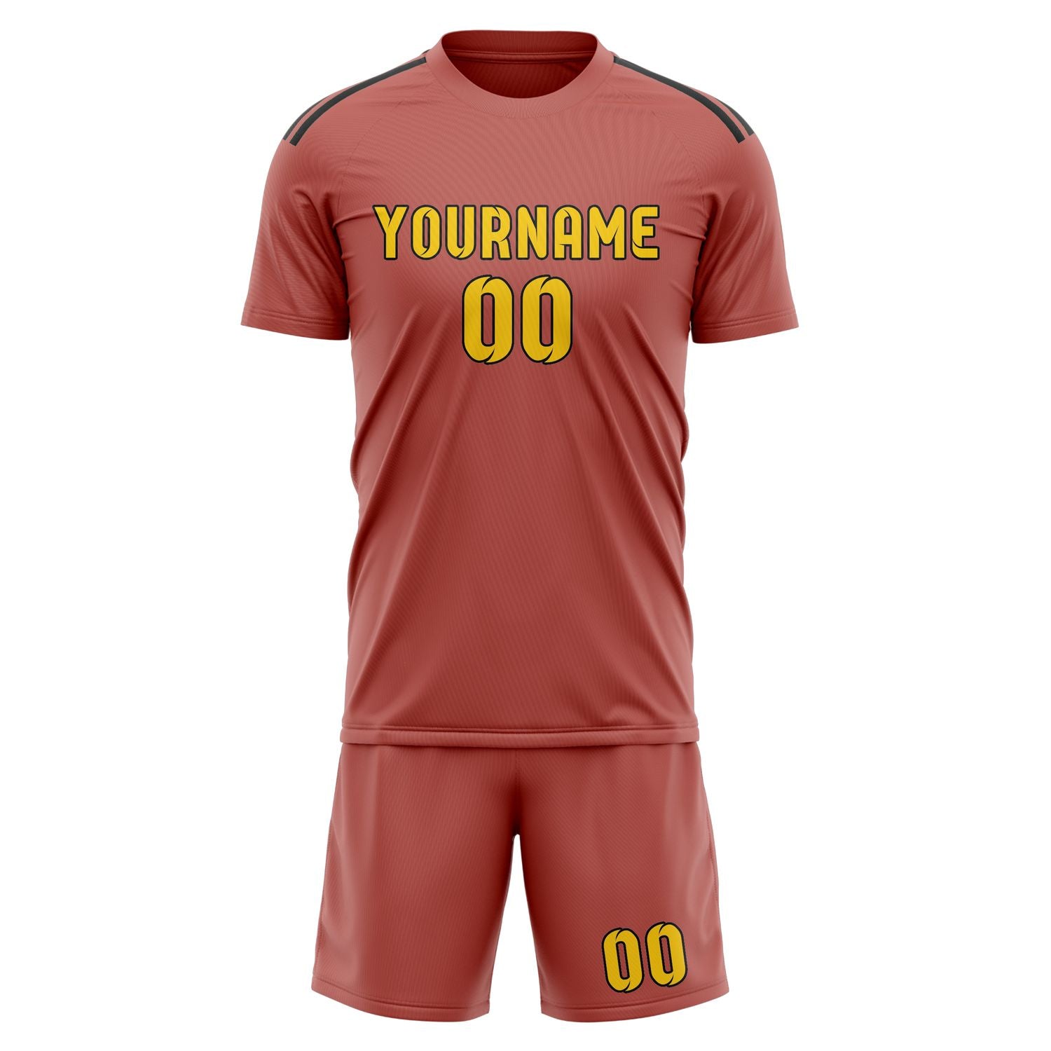 Maßgeschneidertes Professionelles Kupferrose Gold Fußballtrikot-Set
