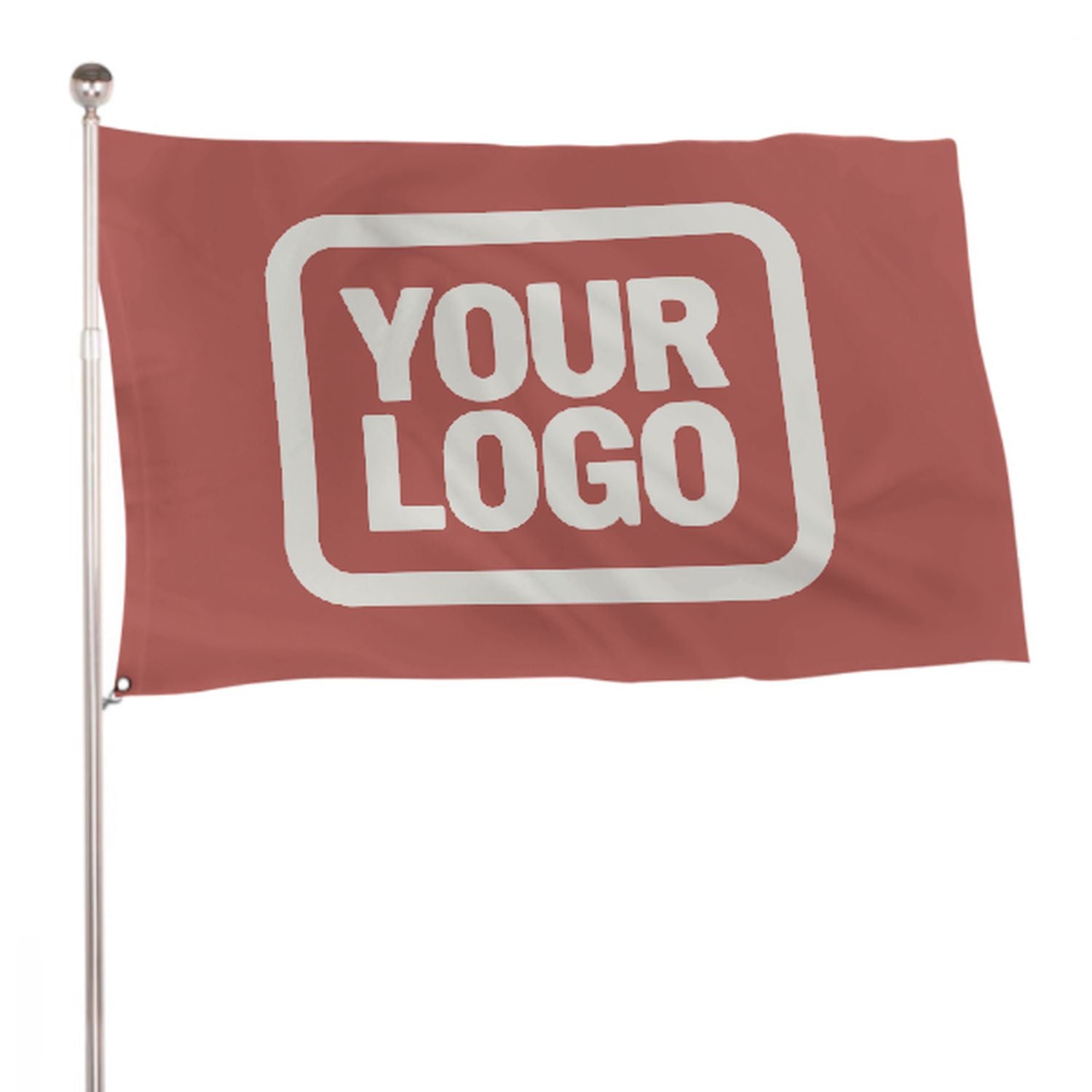 Maßgeschneidertes Kupferrose Weiß Flagge