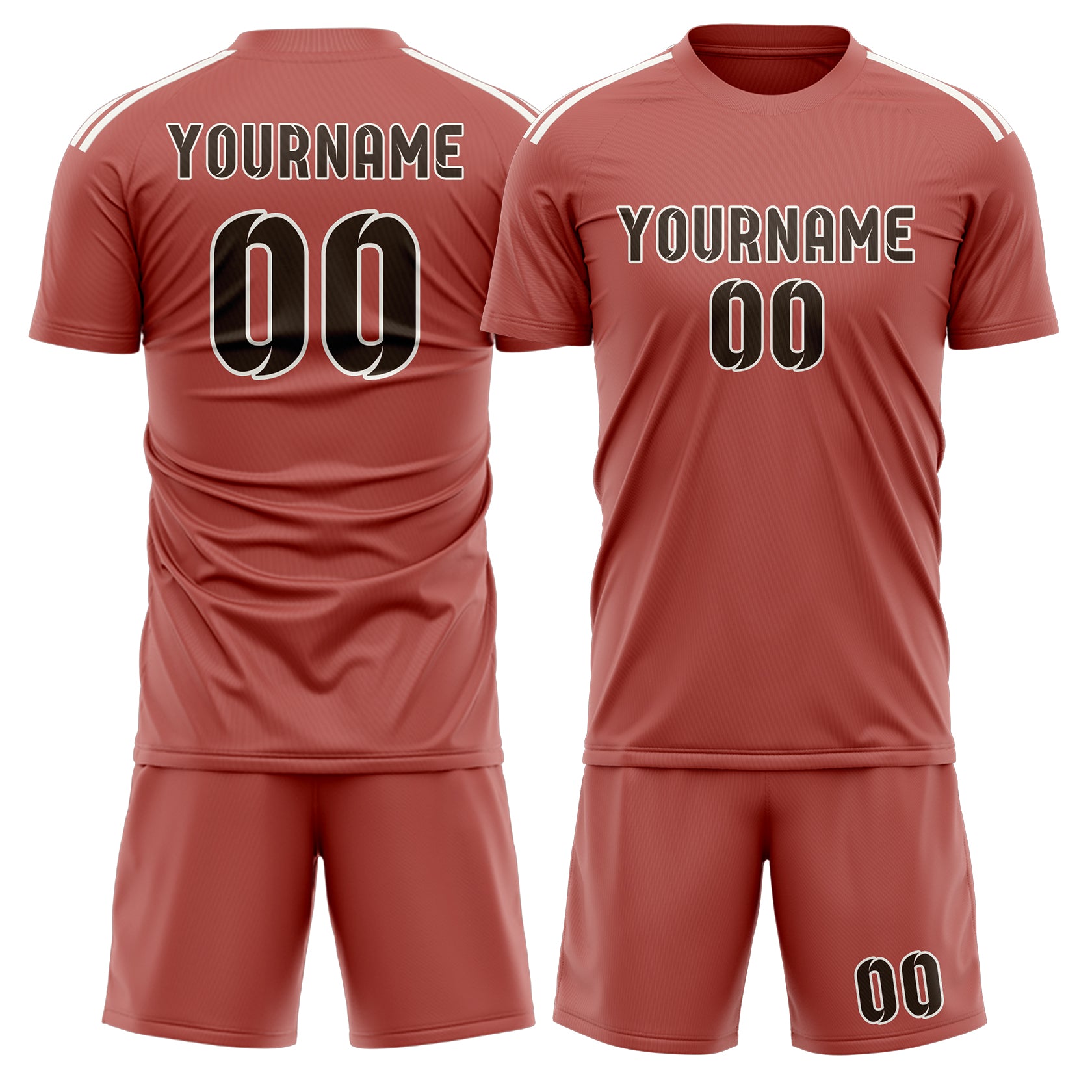 Maßgeschneidertes Professionelles Kupferrose Braun Fußballtrikot-Set
