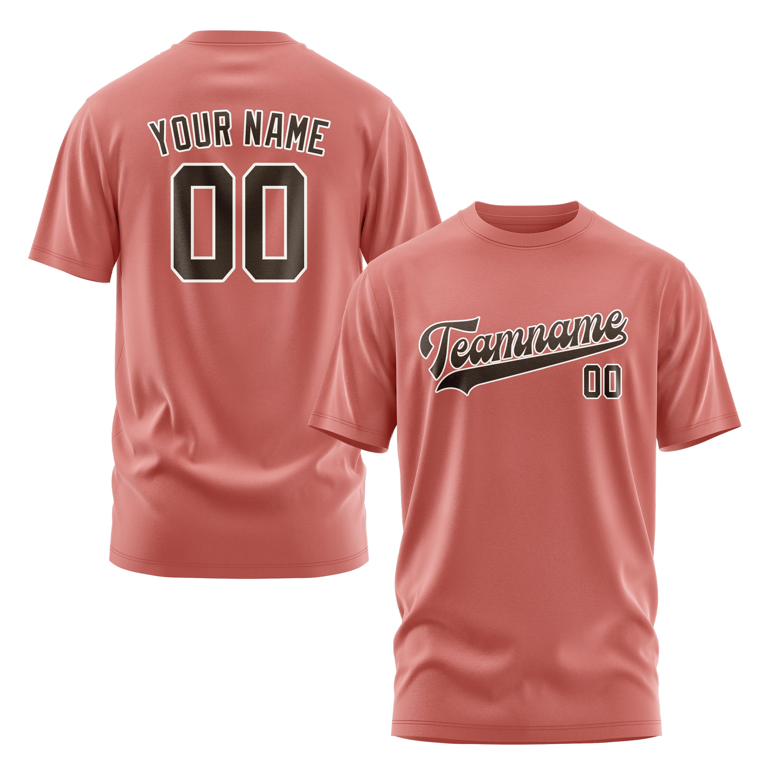 Maßgeschneidertes Kupferrose Braun T-Shirt
