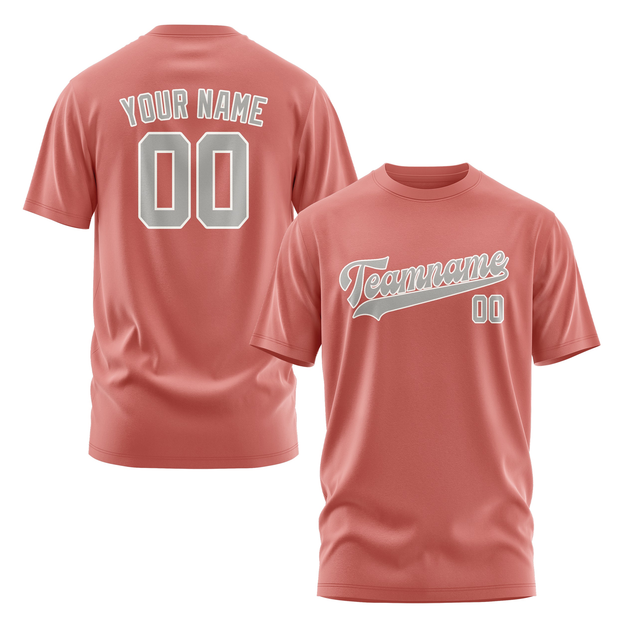 Maßgeschneidertes Kupferrose Grau T-Shirt
