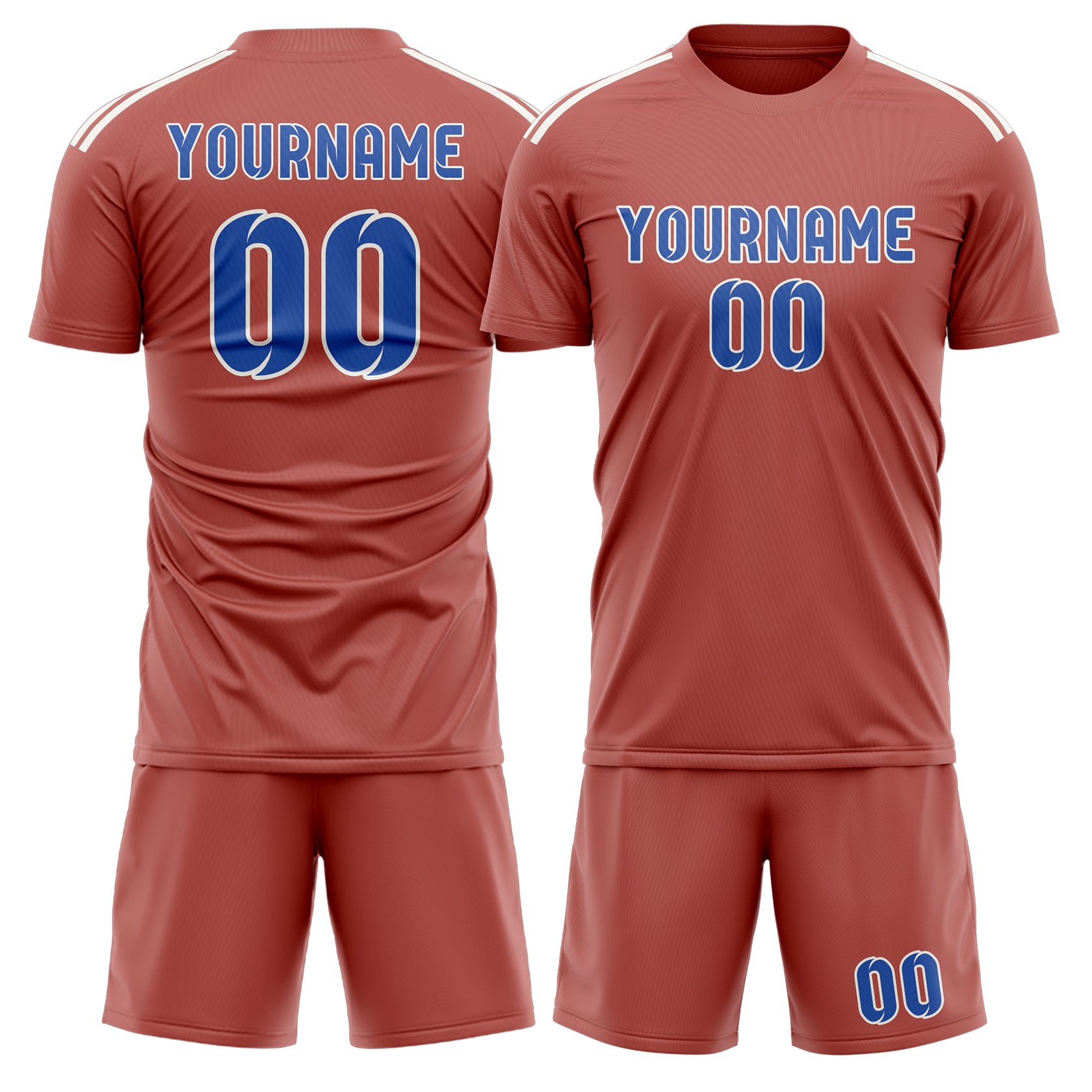 Maßgeschneidertes Professionelles Kupferrose Himmelblau Fußballtrikot-Set