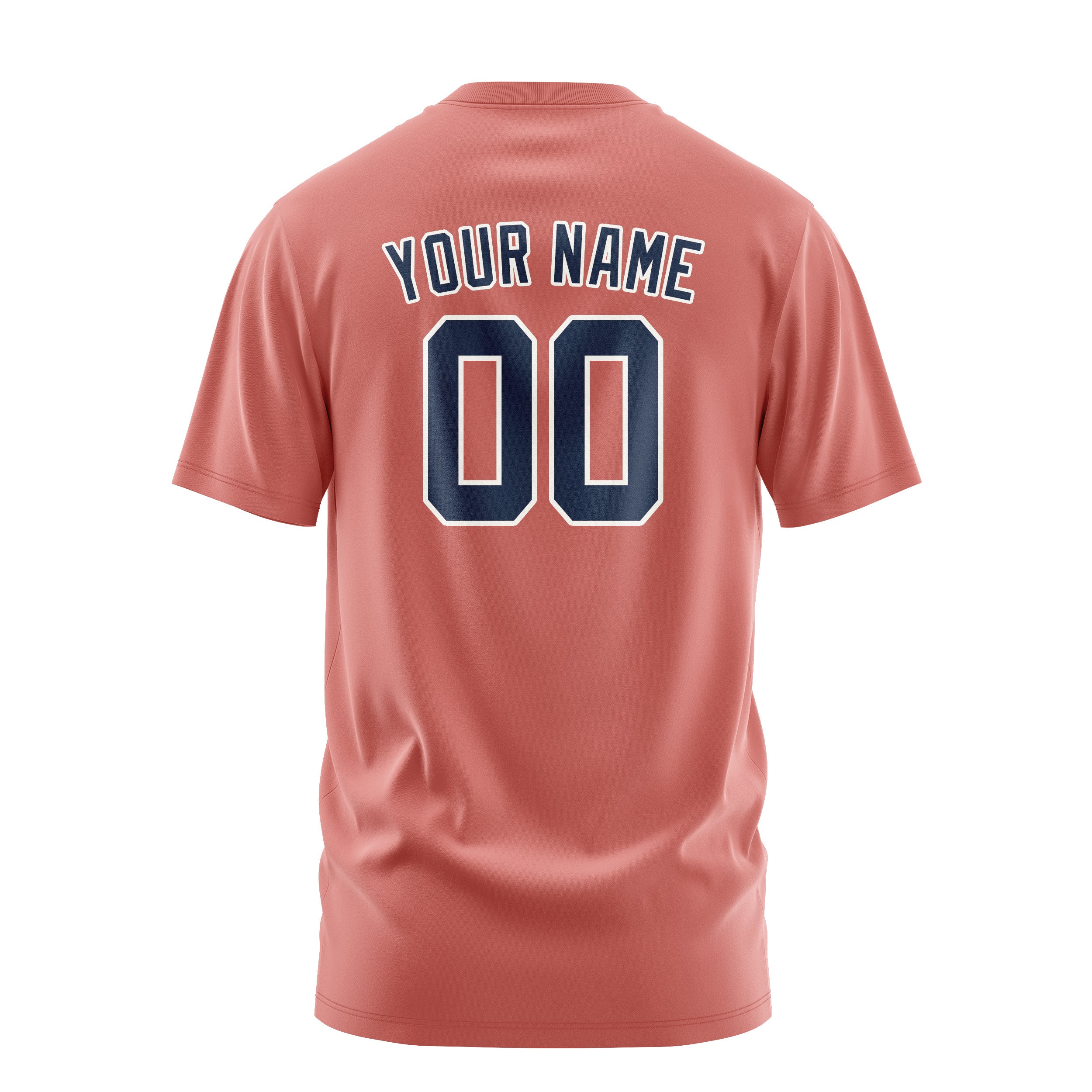 Maßgeschneidertes Kupferrose Marineblau T-Shirt