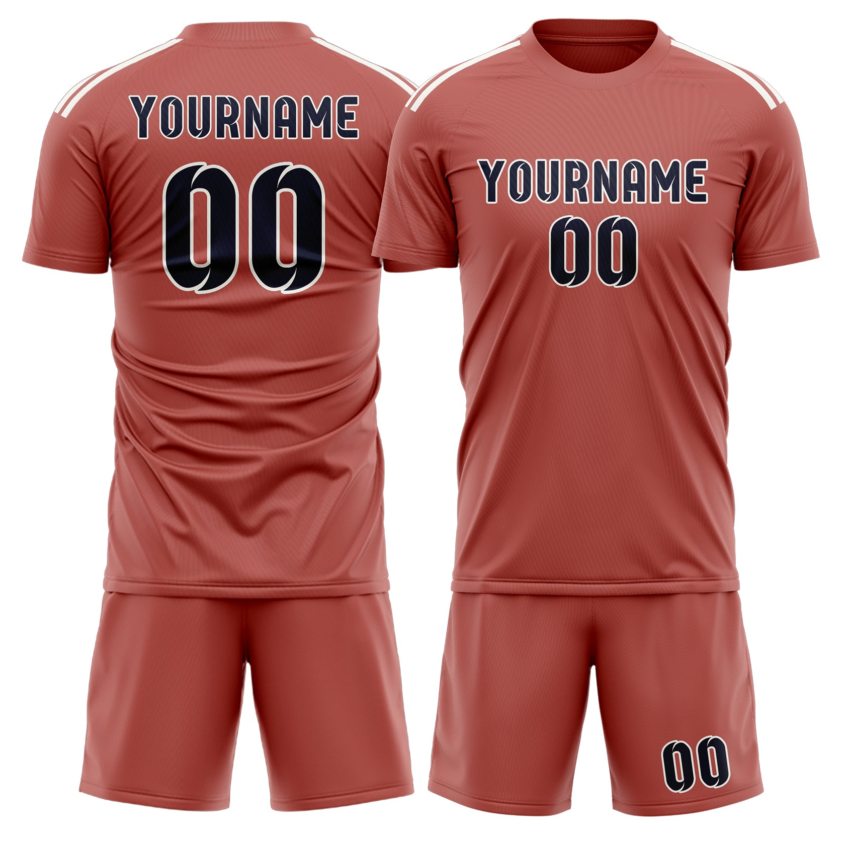 Maßgeschneidertes Professionelles Kupferrose Stahlblau Fußballtrikot-Set