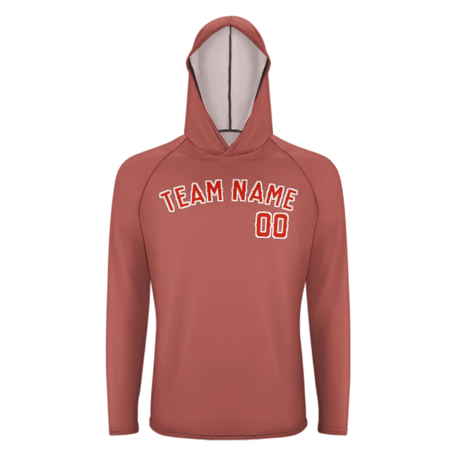 Na míru na míru měděná růžová oranžová červená uv-hoodie