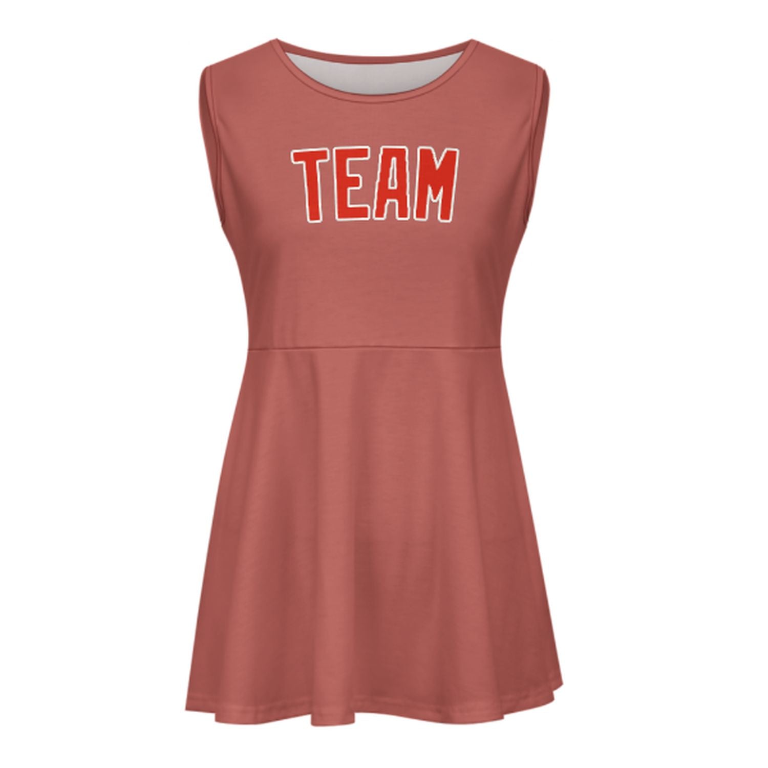 Maßgeschneidertes Kupferrose Orangerot Cheerleader-Kleid