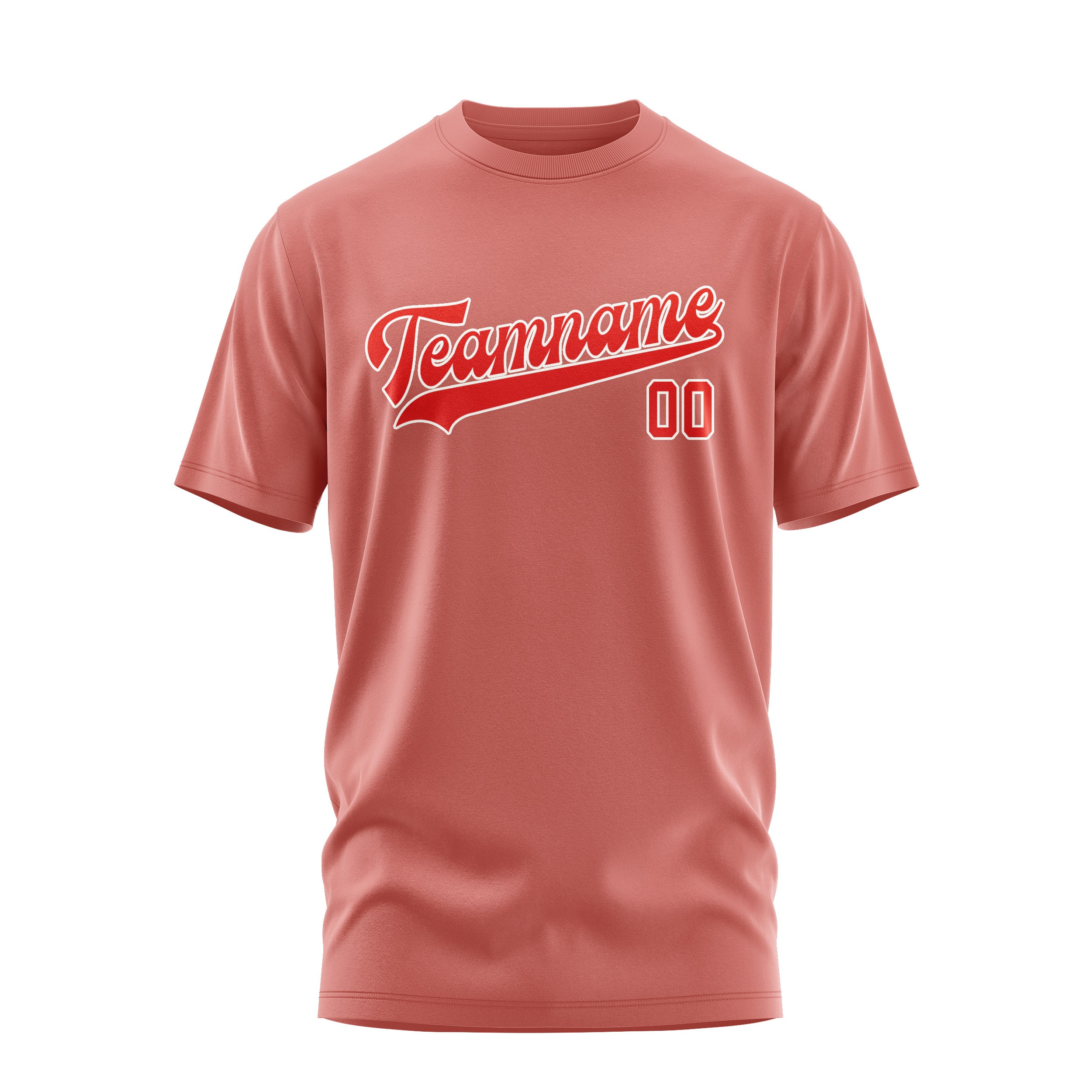 Maßgeschneidertes Kupferrose Orangerot T-Shirt