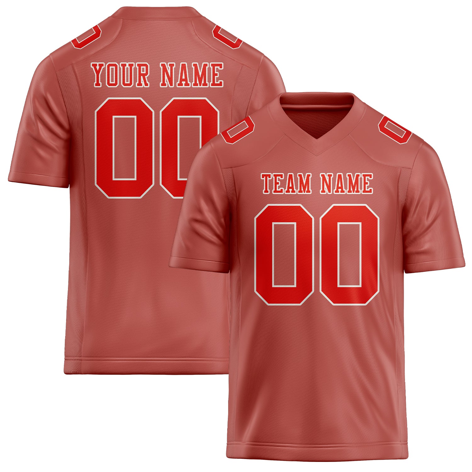Maßgeschneidertes Professionelles Kupferrose Orangerot Rugbytrikot