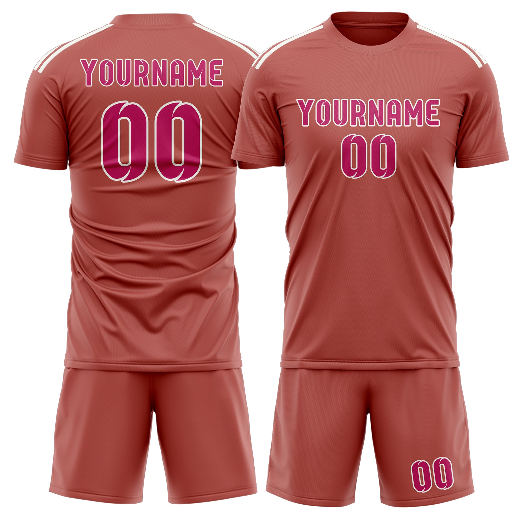 Maßgeschneidertes Professionelles Kupferrose Rosarot Fußballtrikot-Set