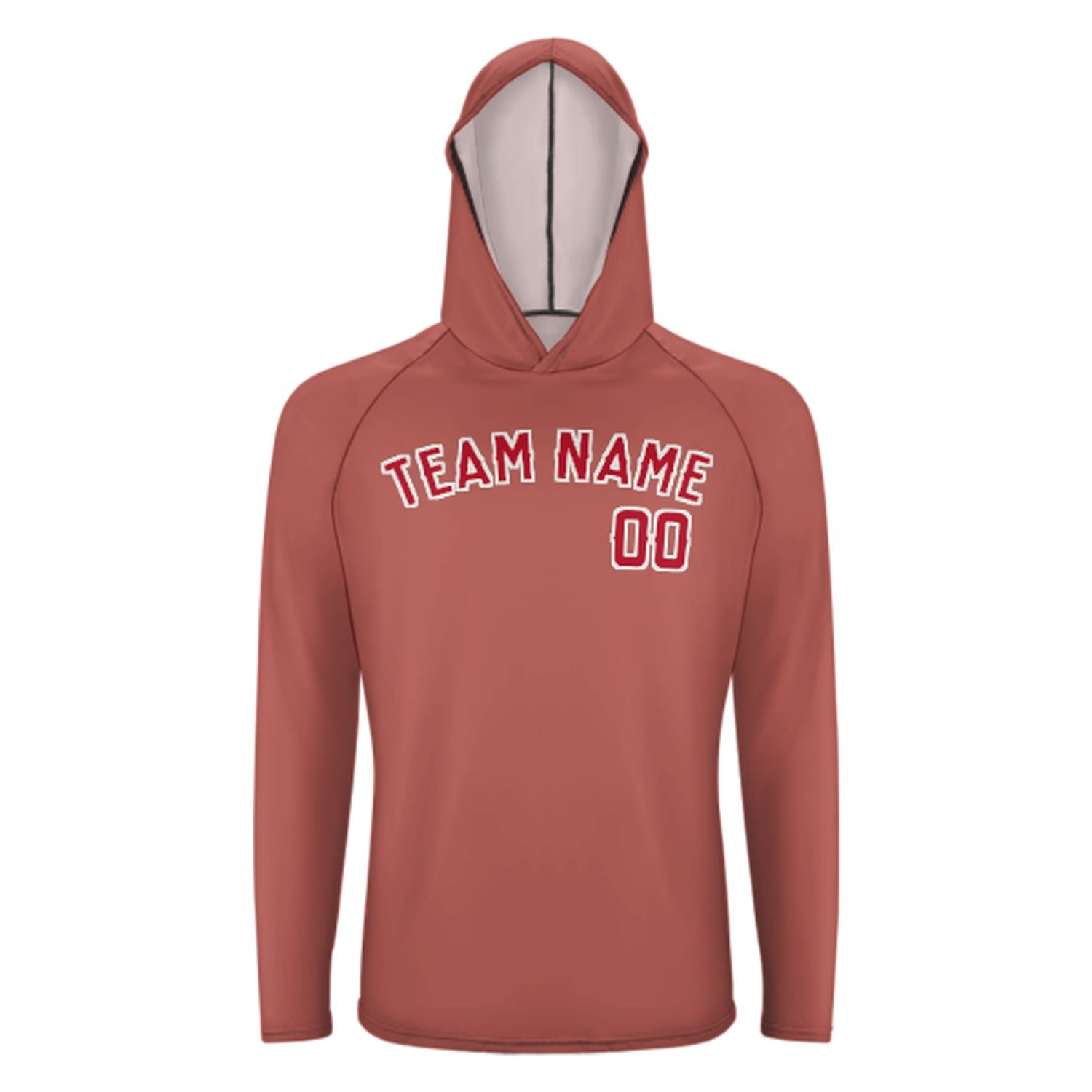 Na míru na míru měď růžová červená UV-hoodie