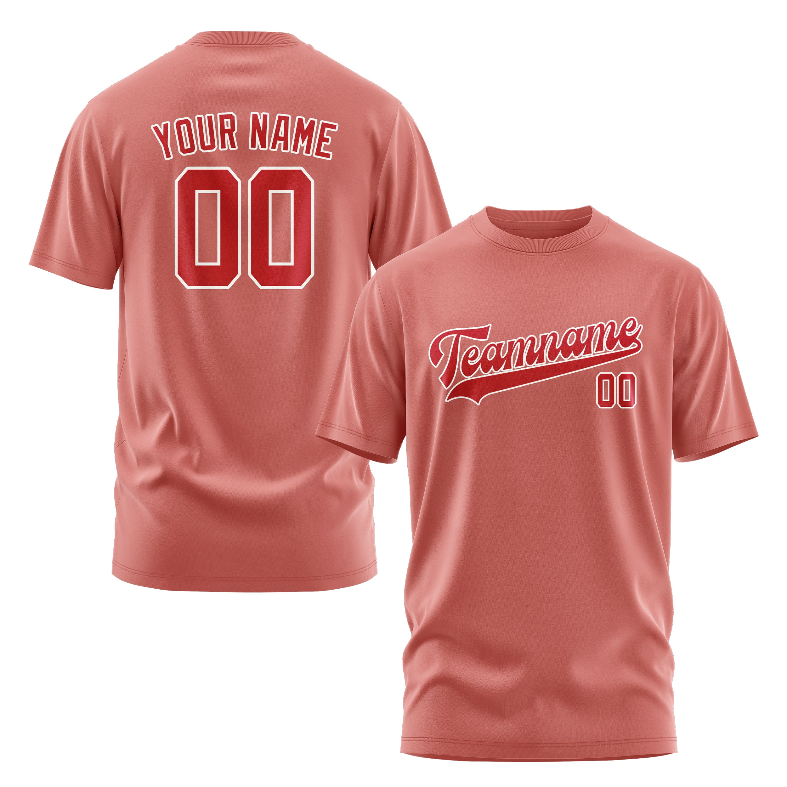 Maßgeschneidertes Kupferrose Rot T-Shirt