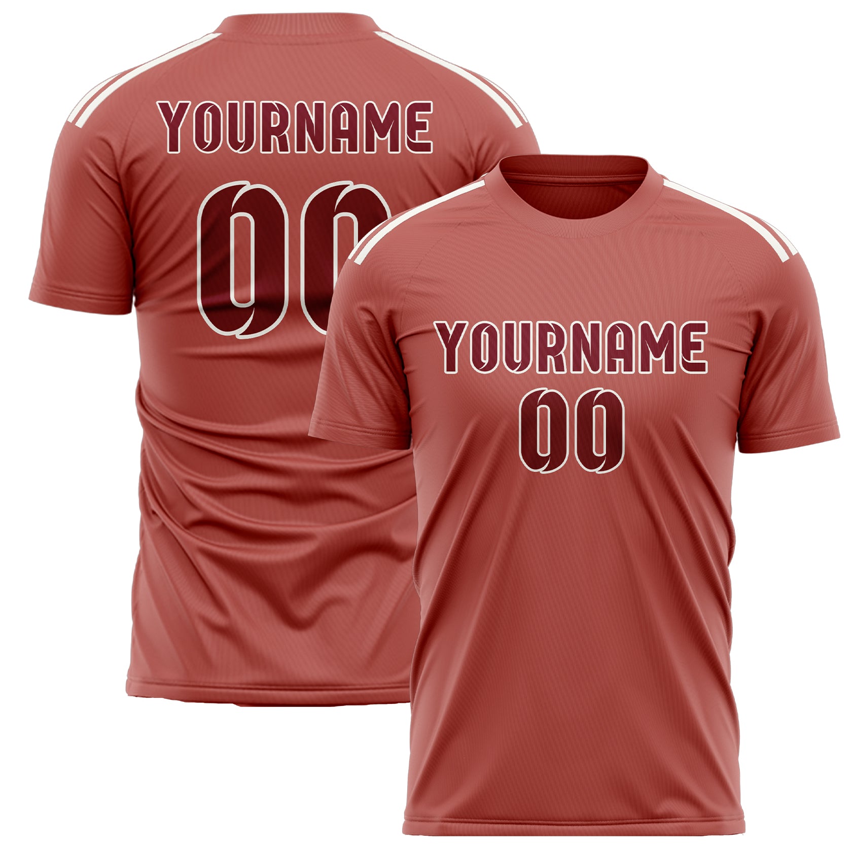 Benutzerdefiniertes Professionelles Kupferrose Karmesinrot Fußballtrikot