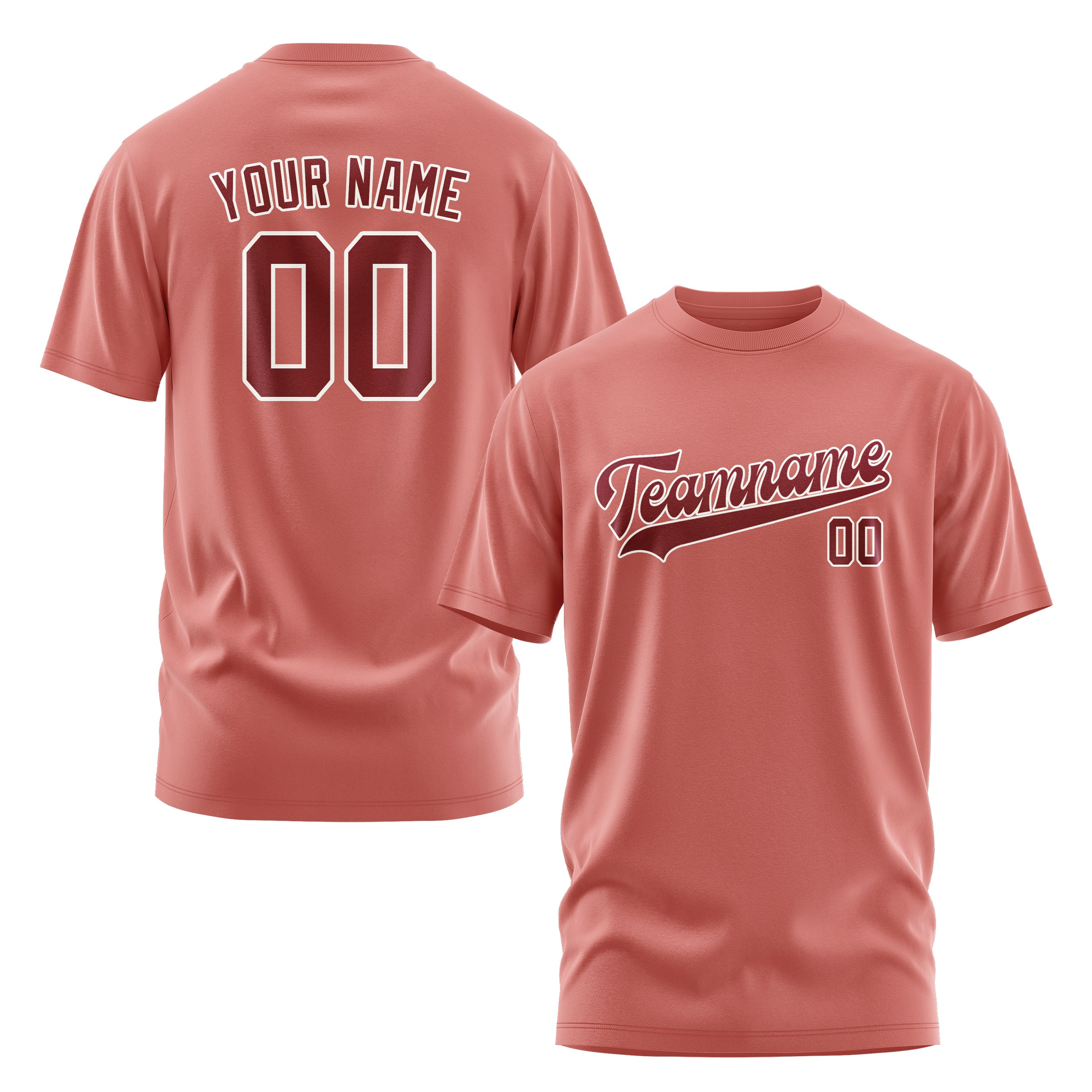 Maßgeschneidertes Kupferrose Karmesinrot T-Shirt