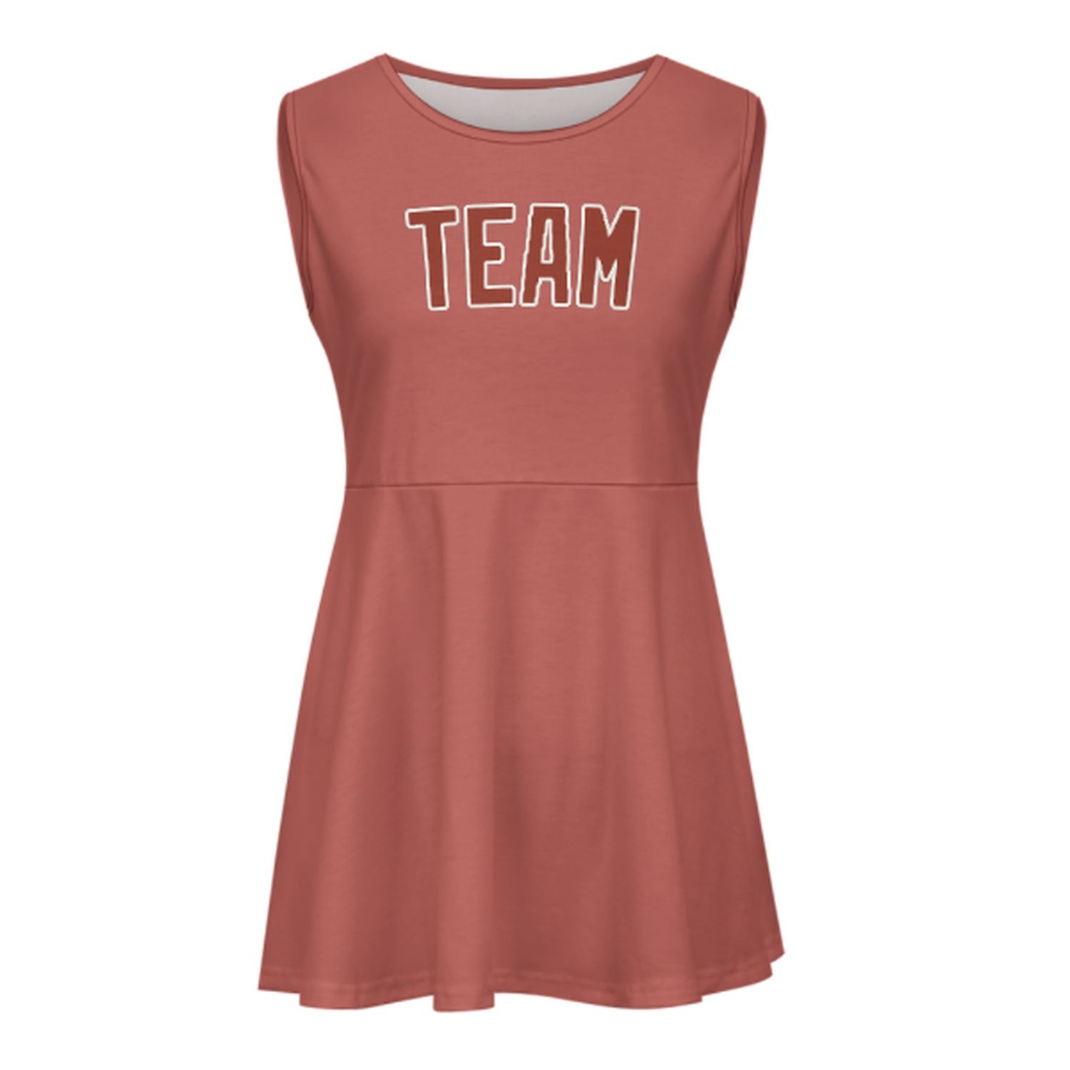 Maßgeschneidertes Kupferrose Korallenrot Cheerleader-Kleid