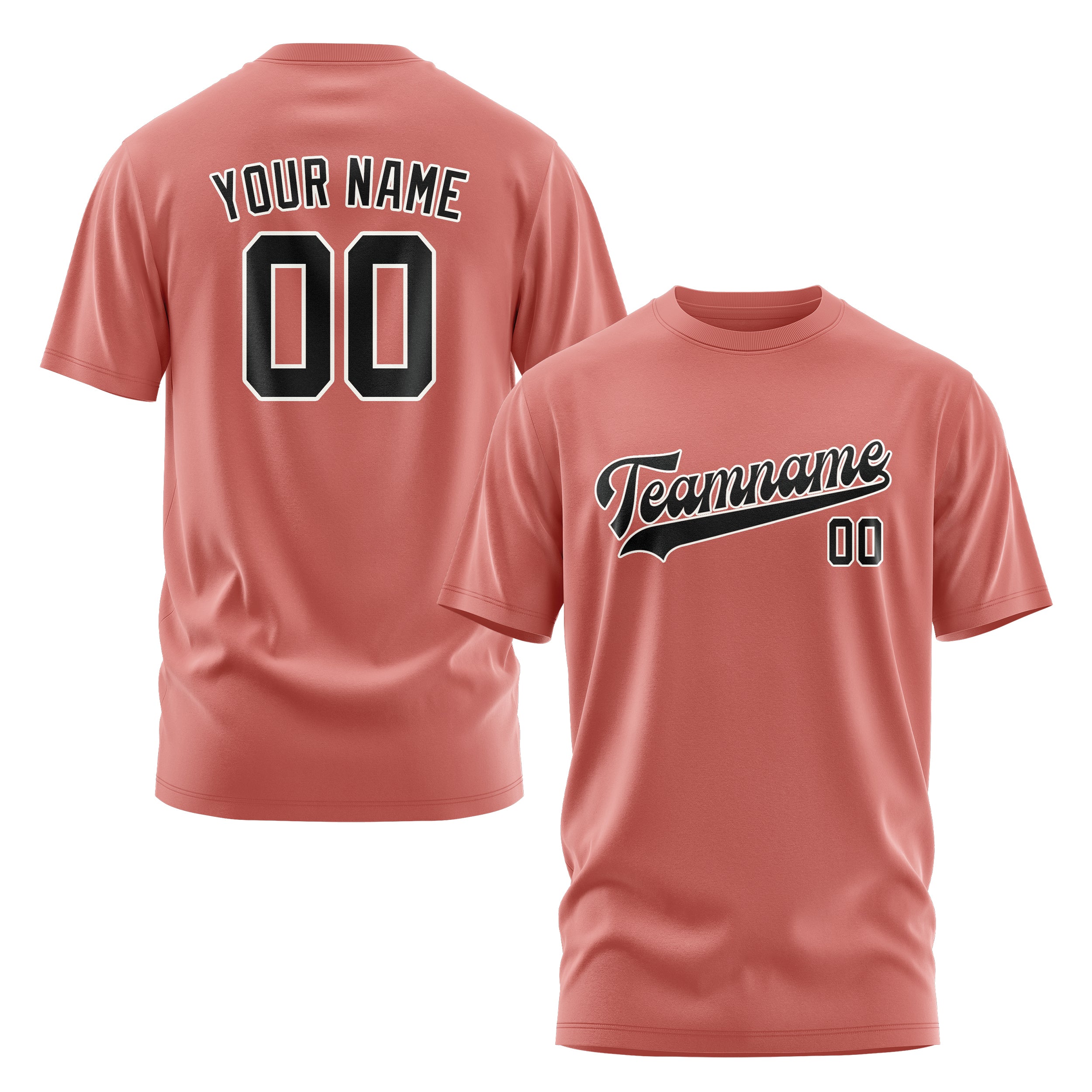 Maßgeschneidertes Kupferrose Schwarz T-Shirt