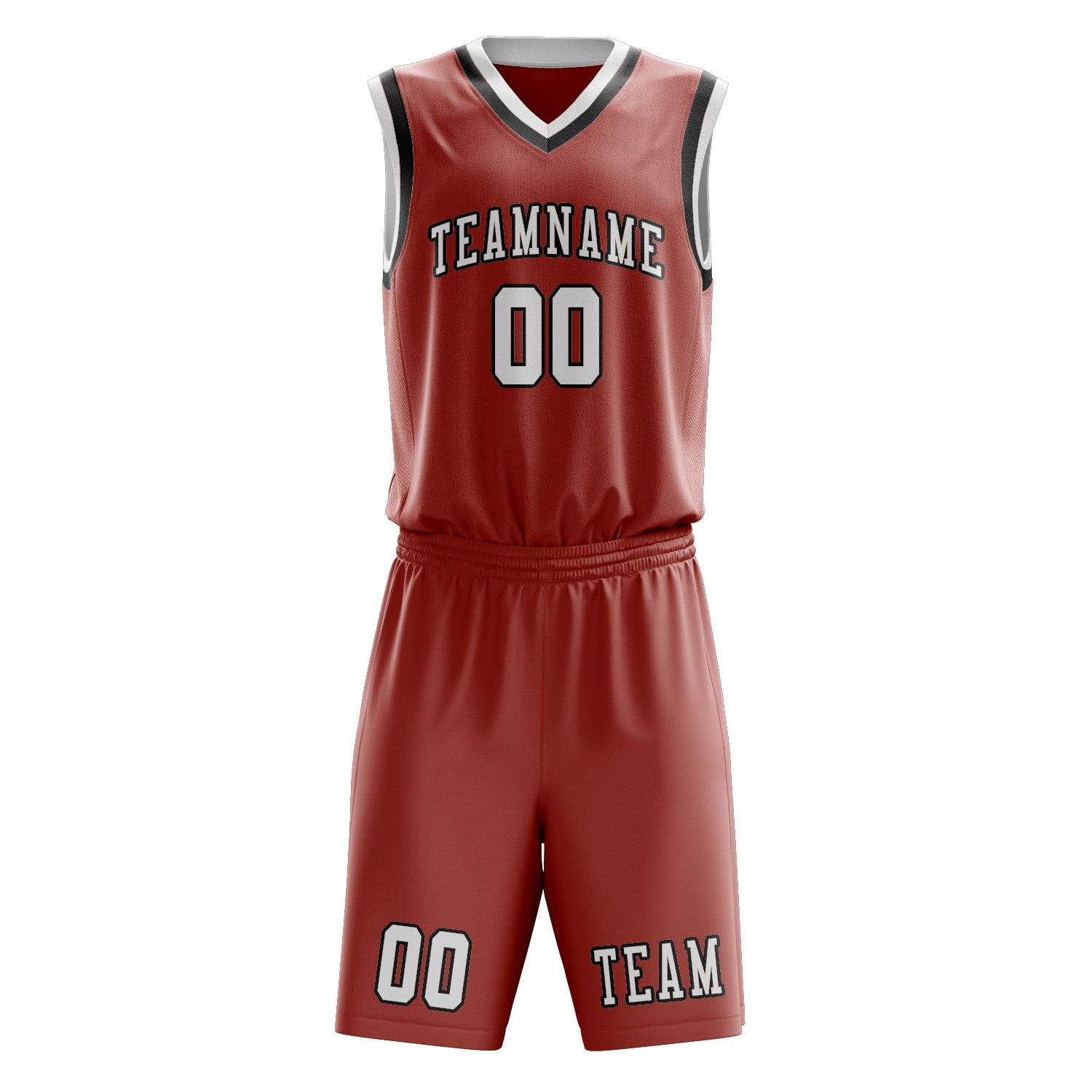 Benutzerdefiniertes Professionelles Kupferrose Weiß Basketballtrikot-Set