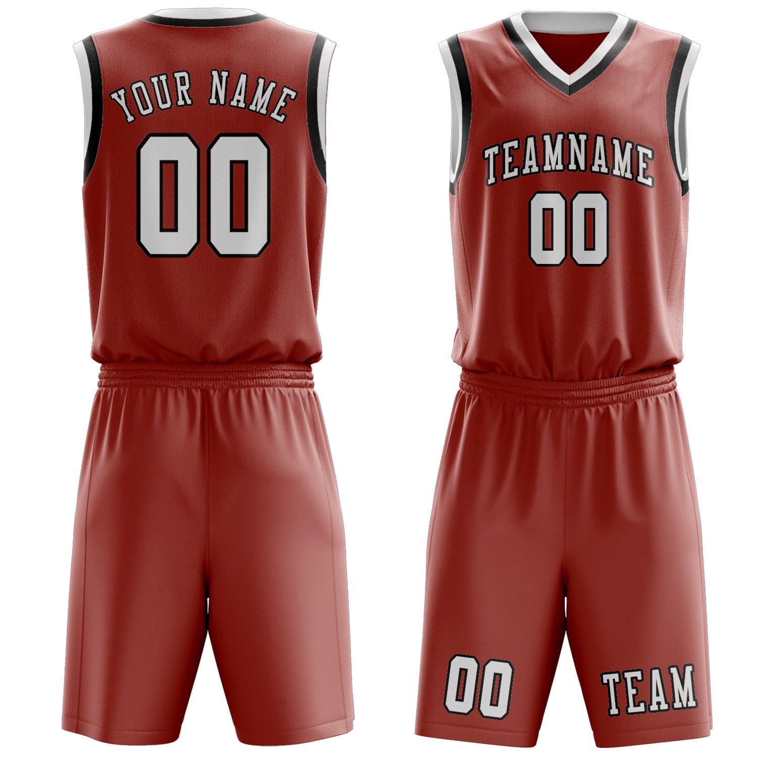 Benutzerdefiniertes Professionelles Kupferrose Weiß Basketballtrikot-Set