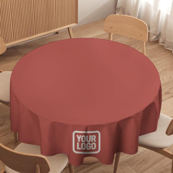 Maßgeschneidertes Kupferrose Weiß Runde Tischdecke