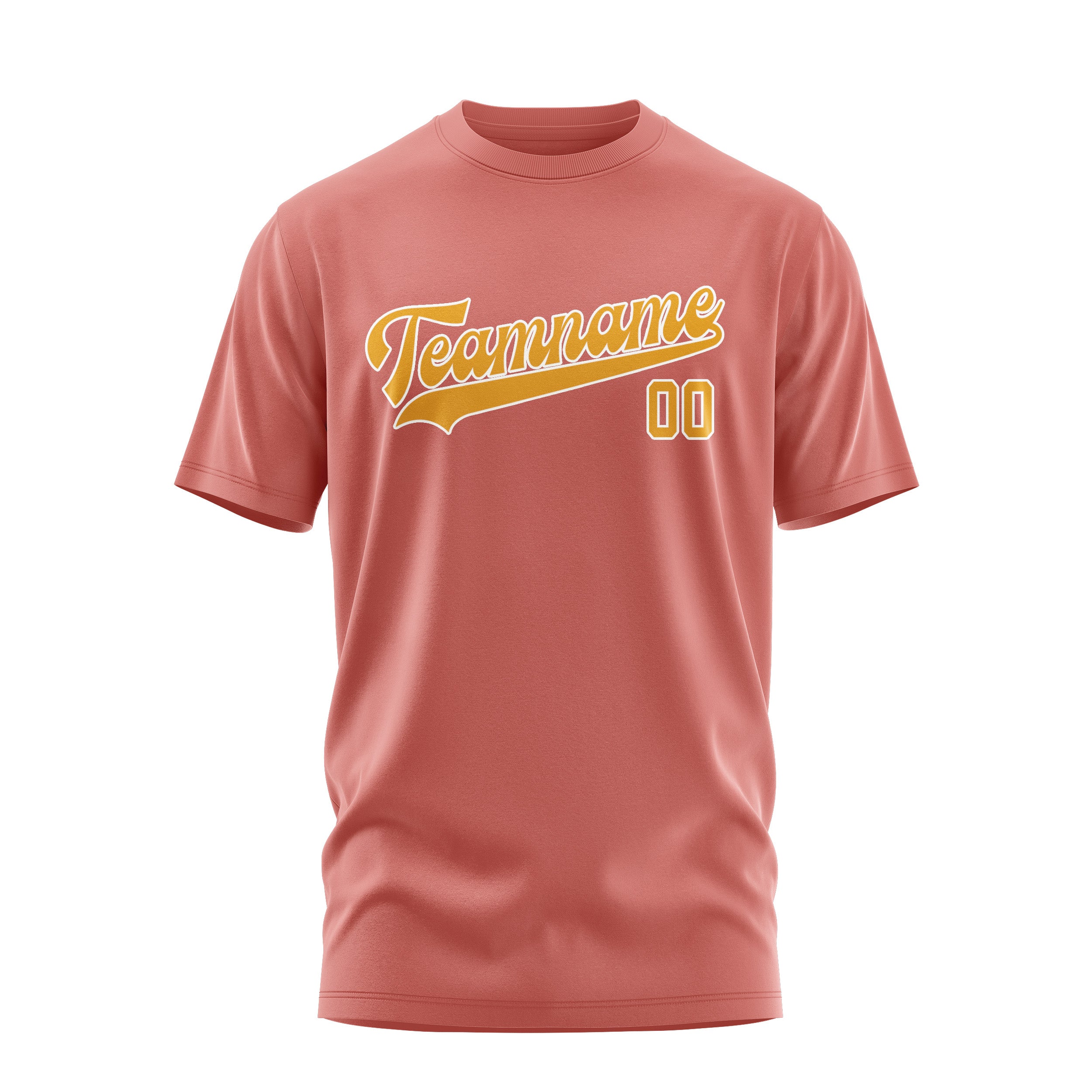 Maßgeschneidertes Kupferrose Gelb T-Shirt