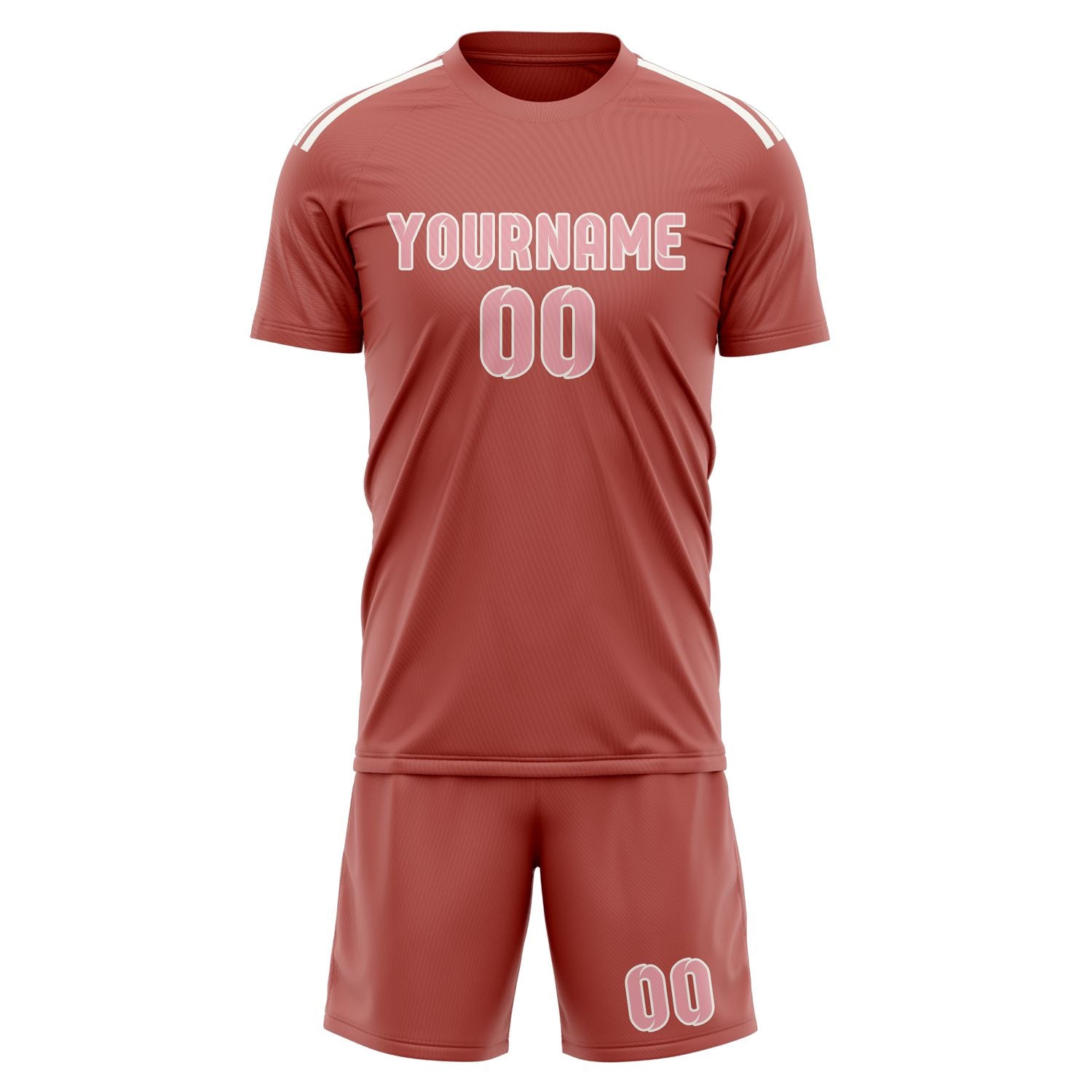 Maßgeschneidertes Professionelles Kupferrose Rosa Fußballtrikot-Set