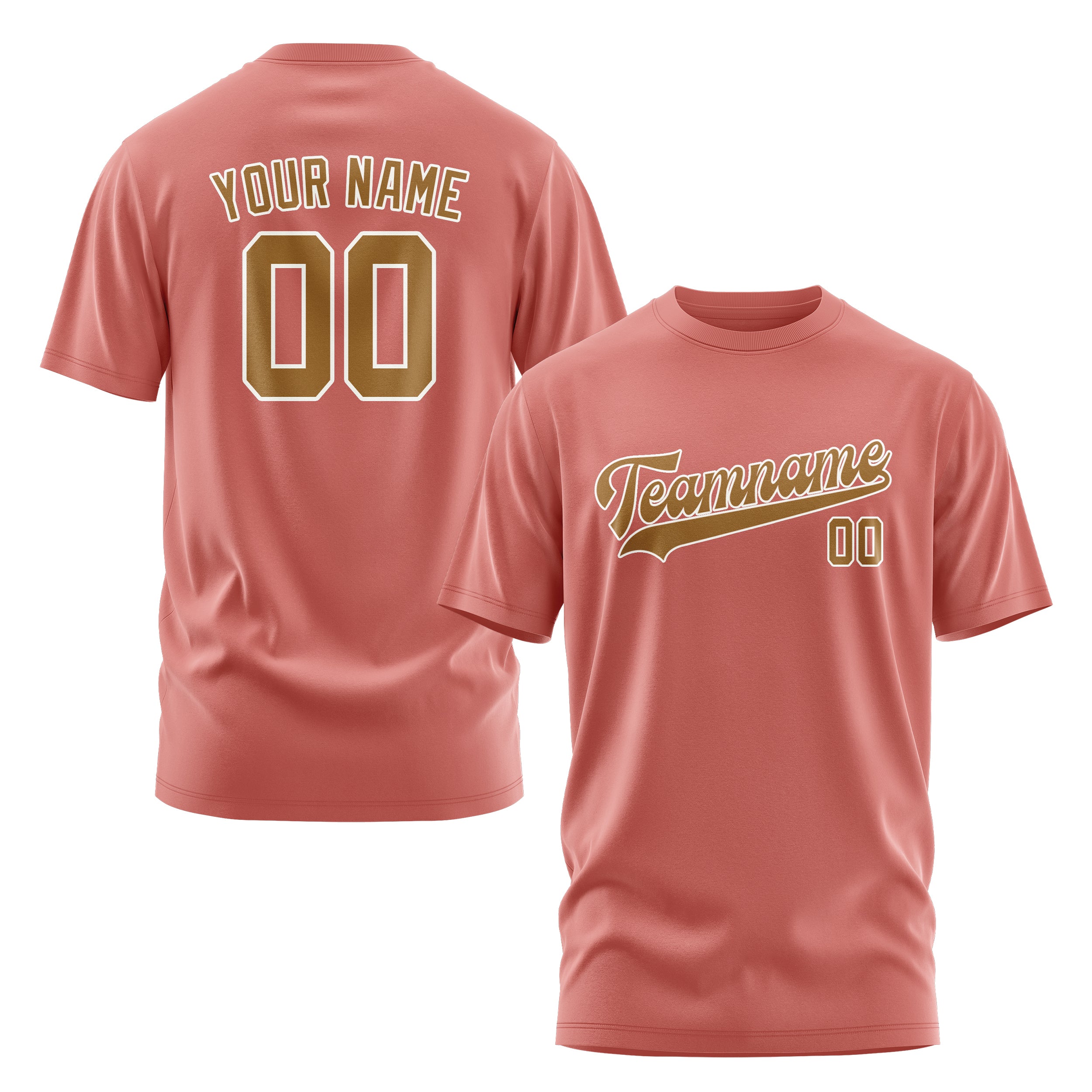 Maßgeschneidertes Kupferrose Khaki T-Shirt