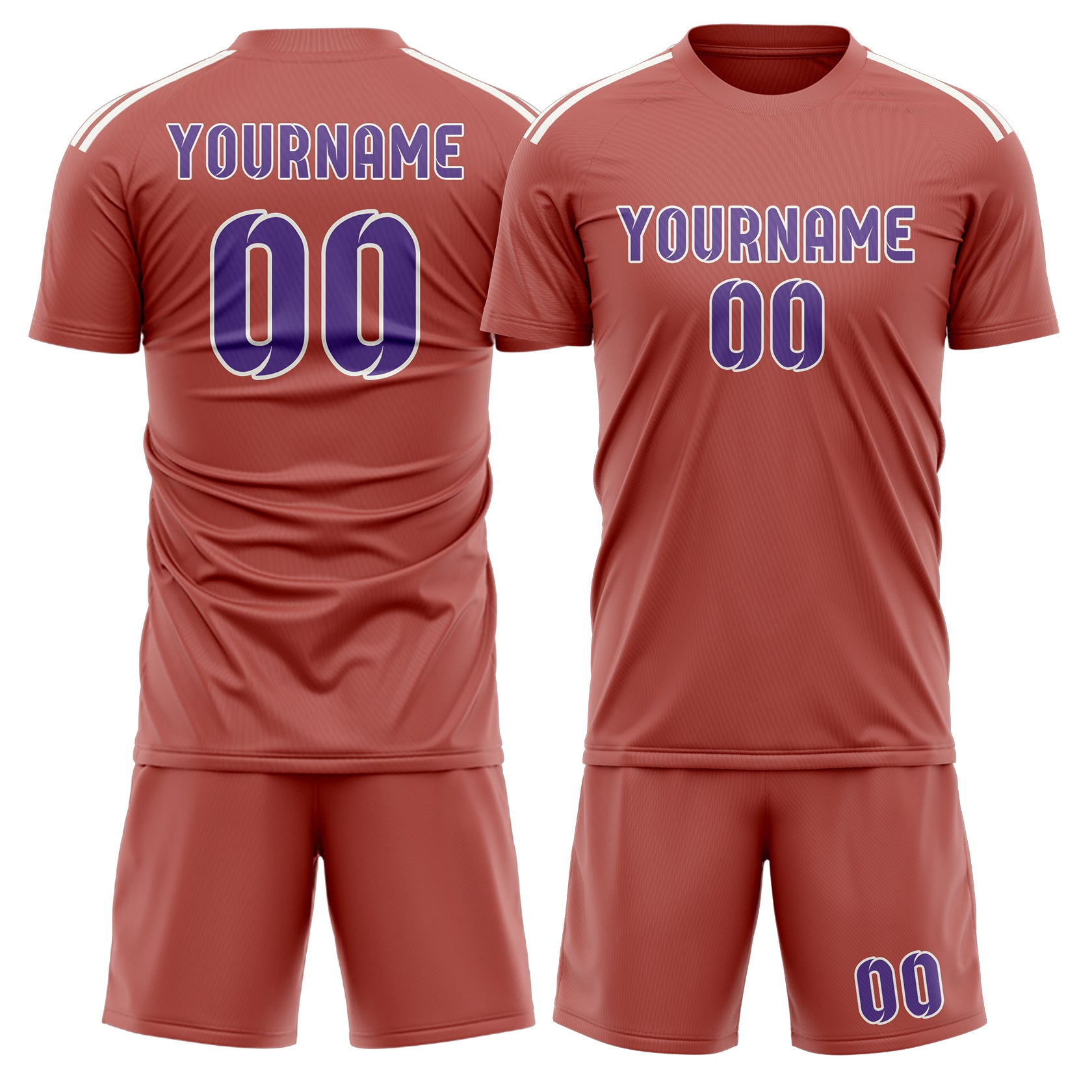 Maßgeschneidertes Professionelles Kupferrose Lavendel Fußballtrikot-Set