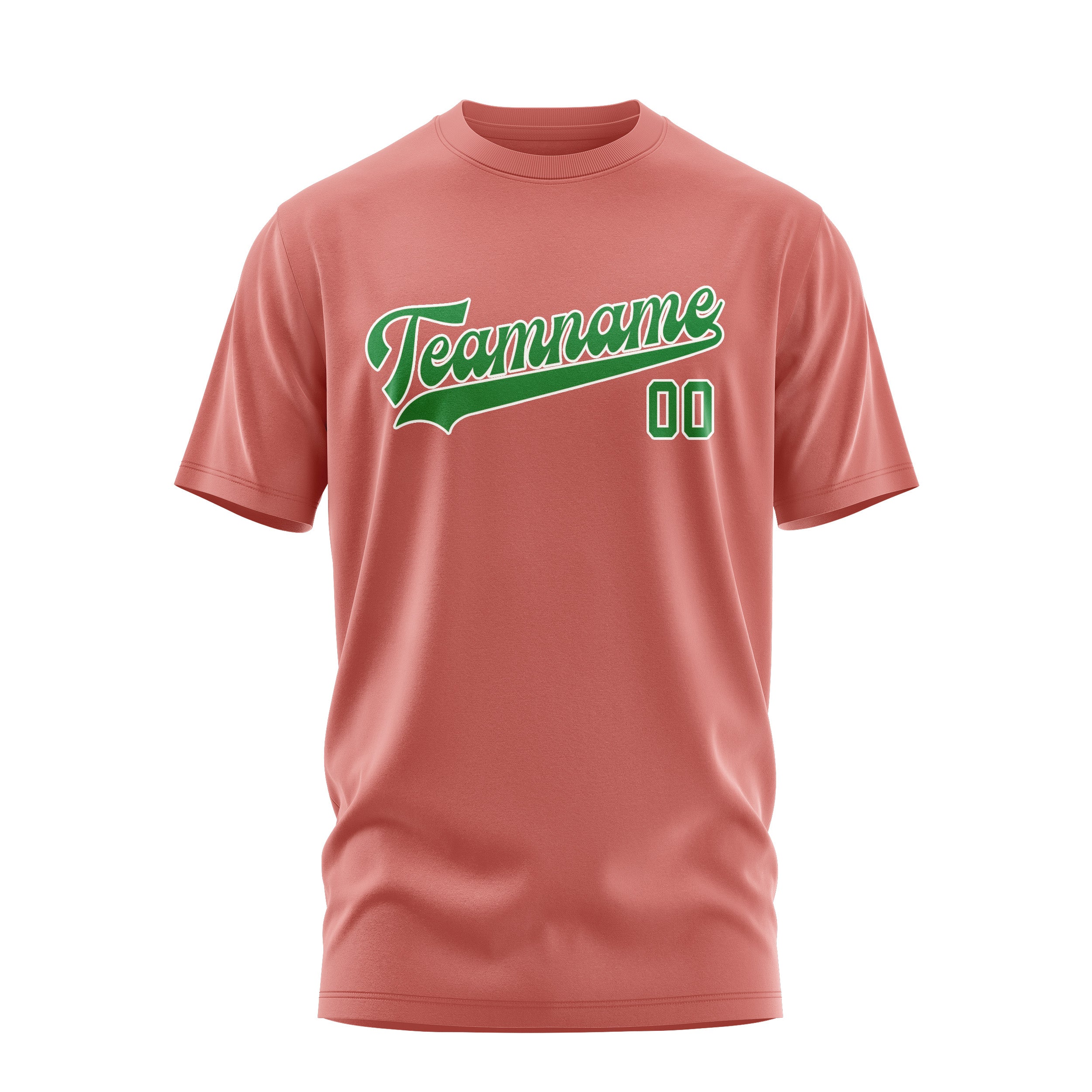 Maßgeschneidertes Kupferrose Smaragdgrün T-Shirt