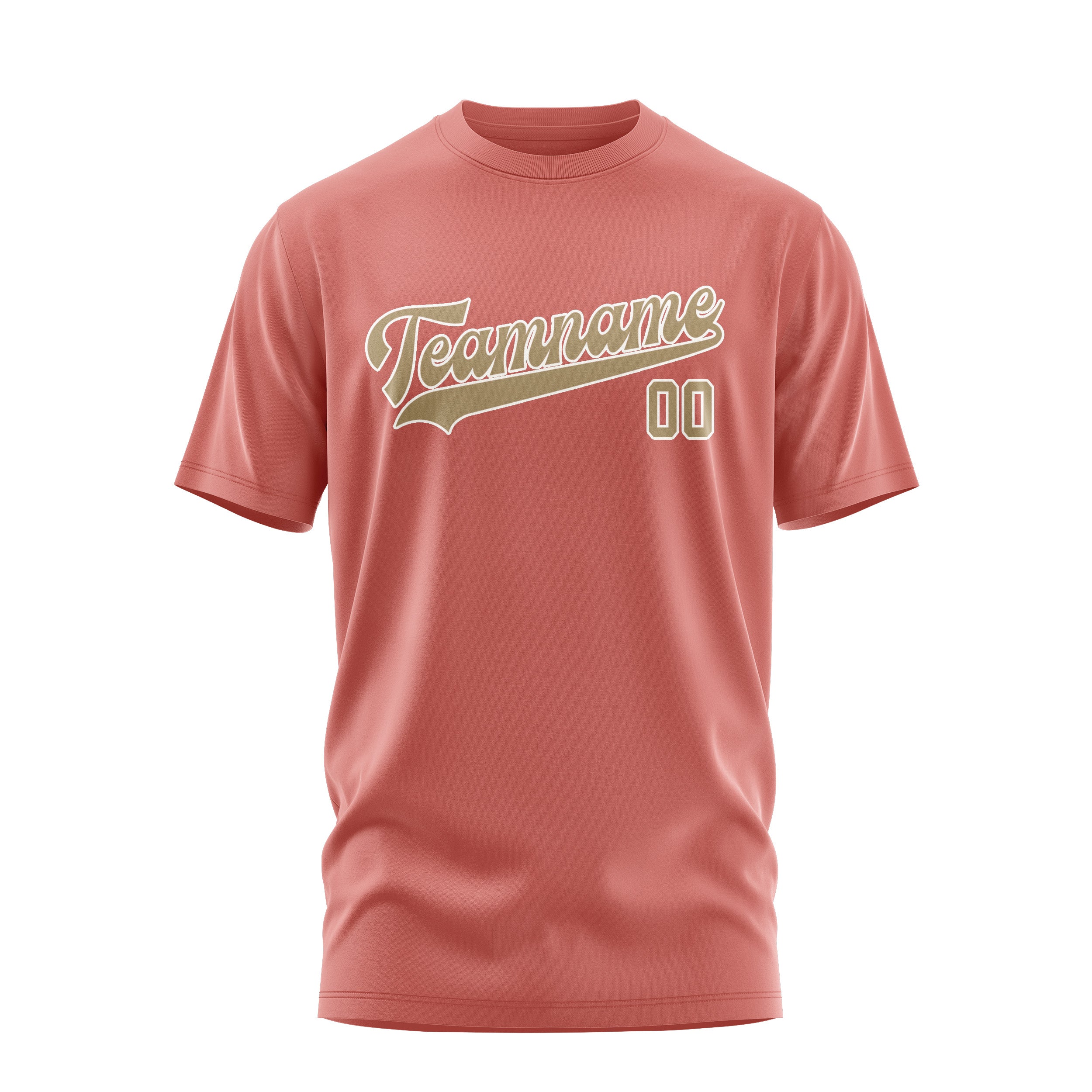 Maßgeschneidertes Kupferrose Hellkhaki T-Shirt