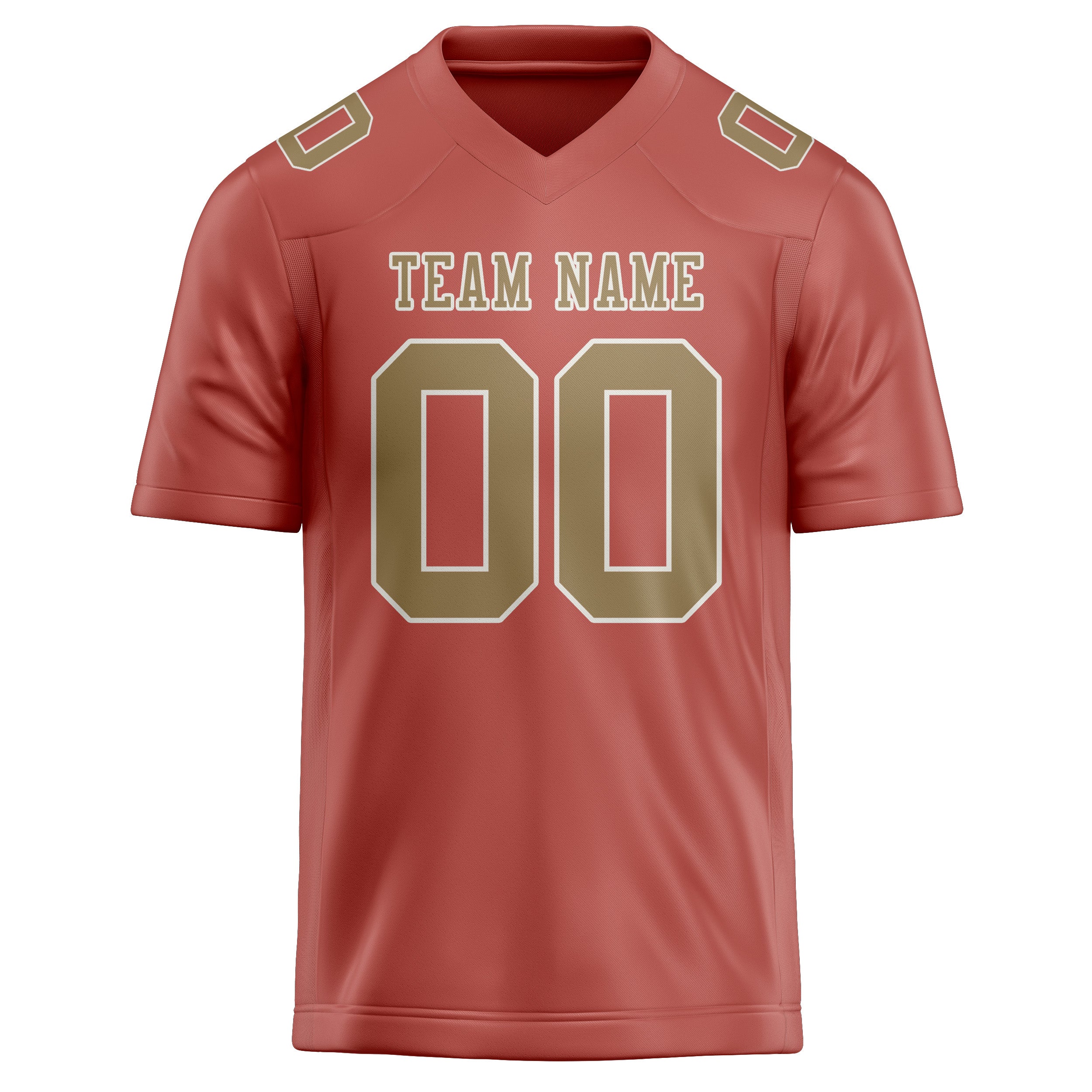 Maßgeschneidertes Professionelles Kupferrose Hellkhaki Rugbytrikot