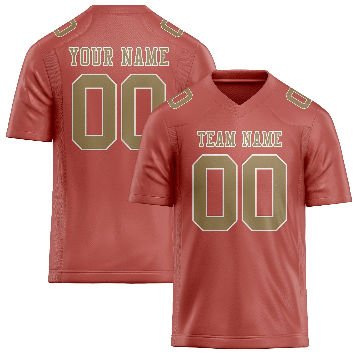 Maßgeschneidertes Professionelles Kupferrose Hellkhaki Rugbytrikot
