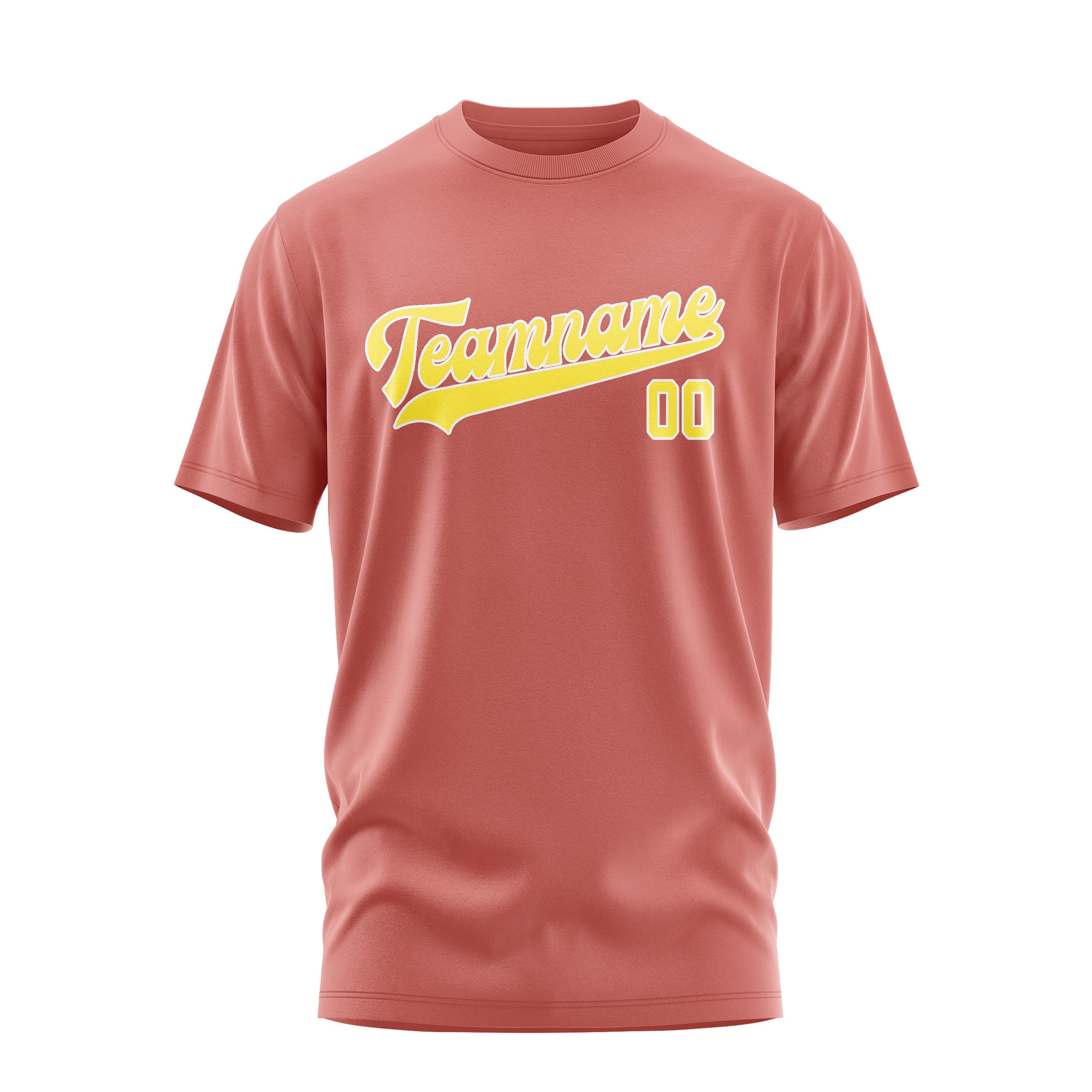 Maßgeschneidertes Kupferrose Blassgelb T-Shirt