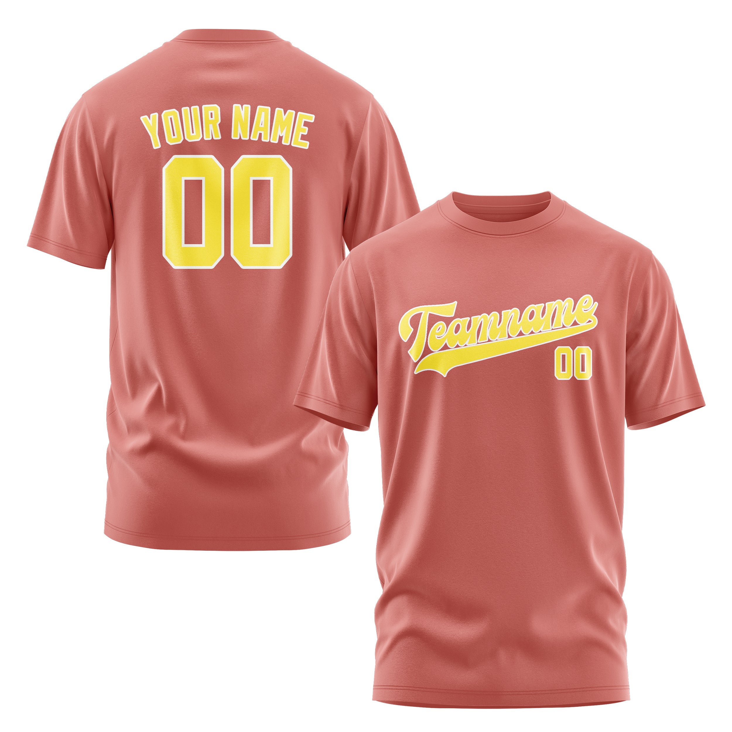 Maßgeschneidertes Kupferrose Blassgelb T-Shirt