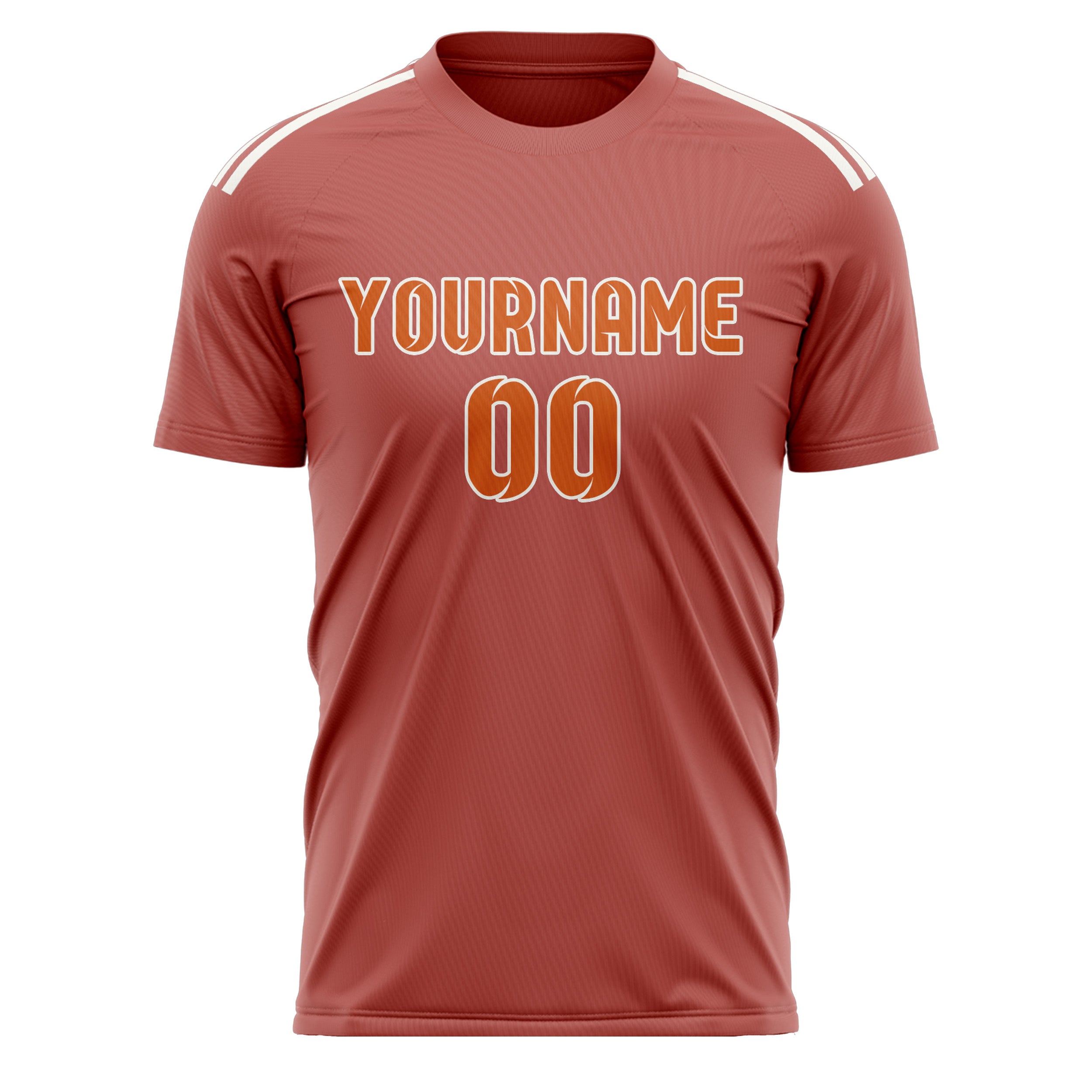 Benutzerdefiniertes Professionelles Kupferrose Orange Fußballtrikot