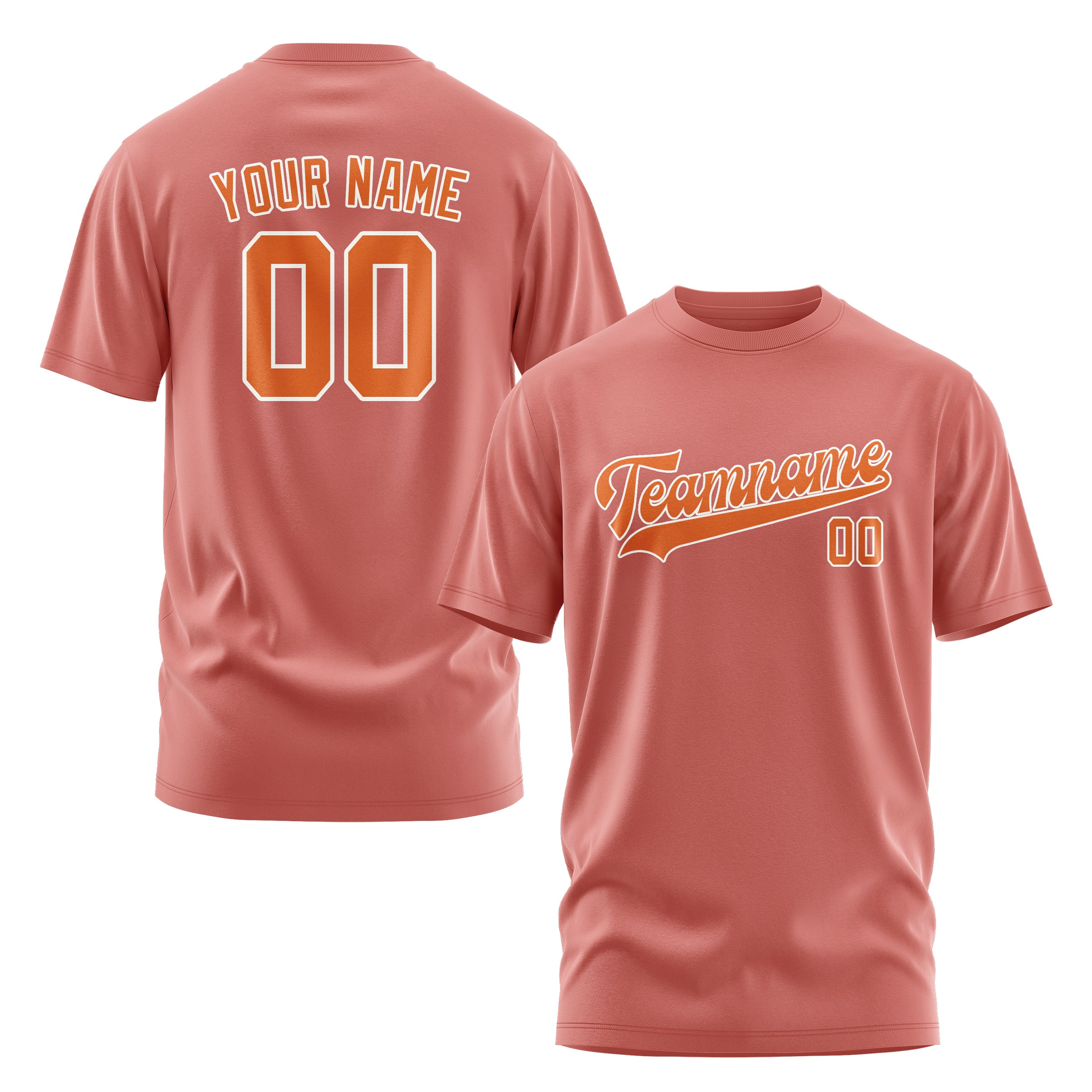 Maßgeschneidertes Kupferrose Orange T-Shirt